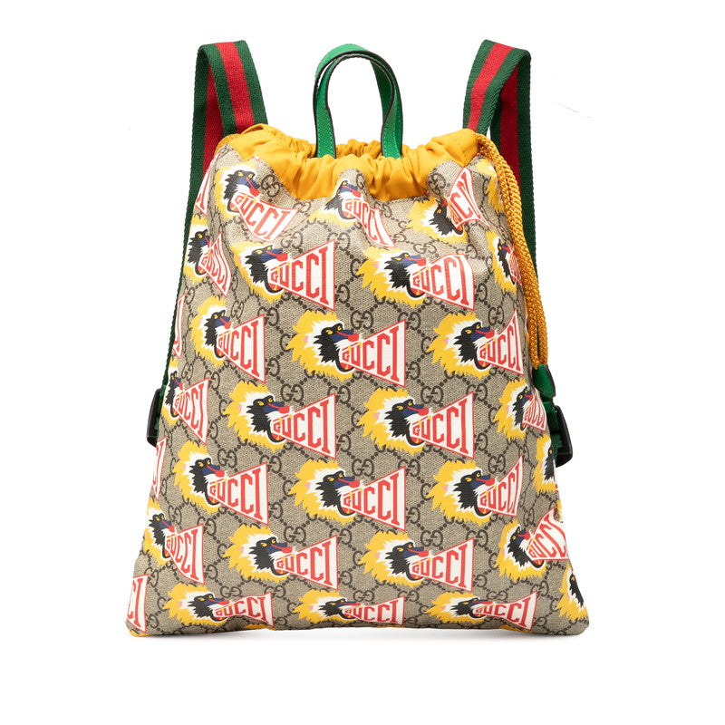 Gucci GG Supreme Children's Lion Motif PVC Leather Backpack