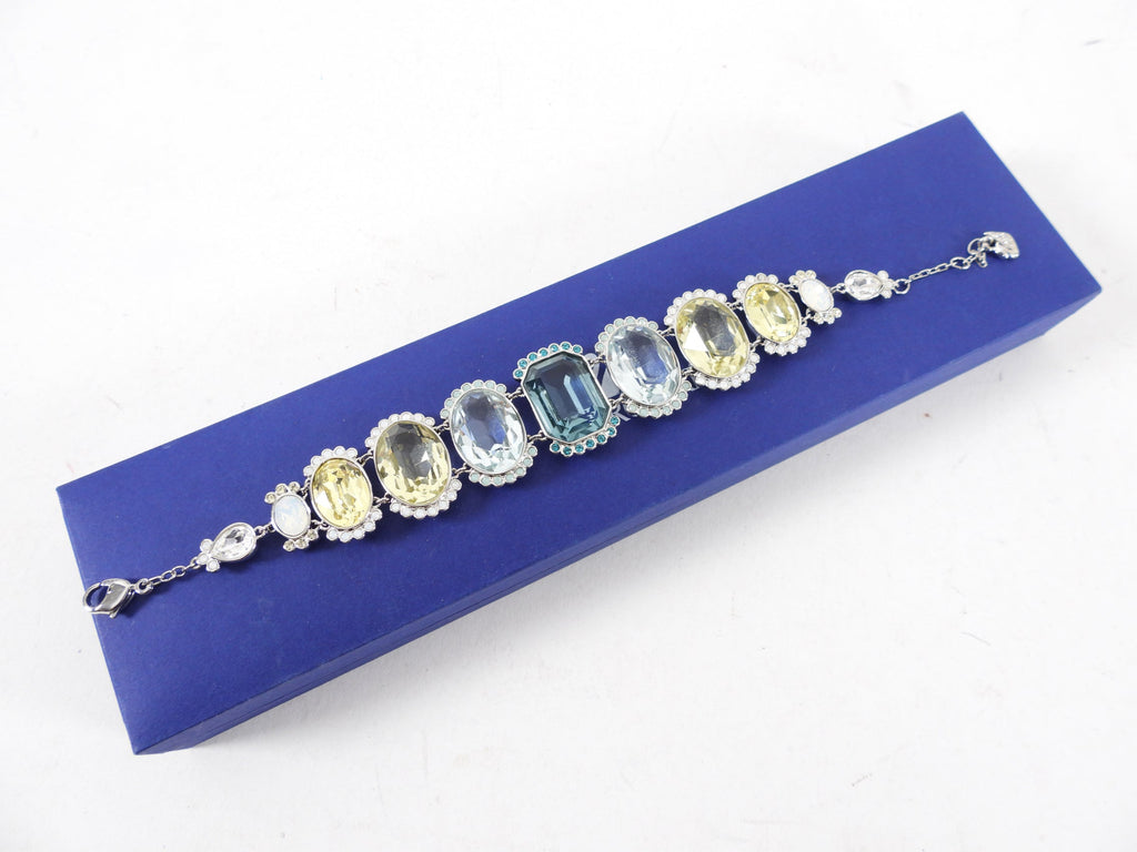 Swarovski Aqua and Yellow Crystal Link Bracelet