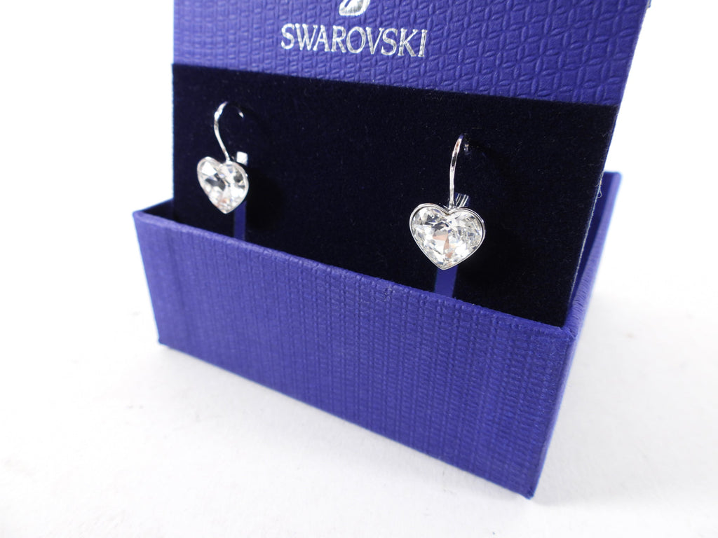 Swarovski Clear Crystal Heart Earrings