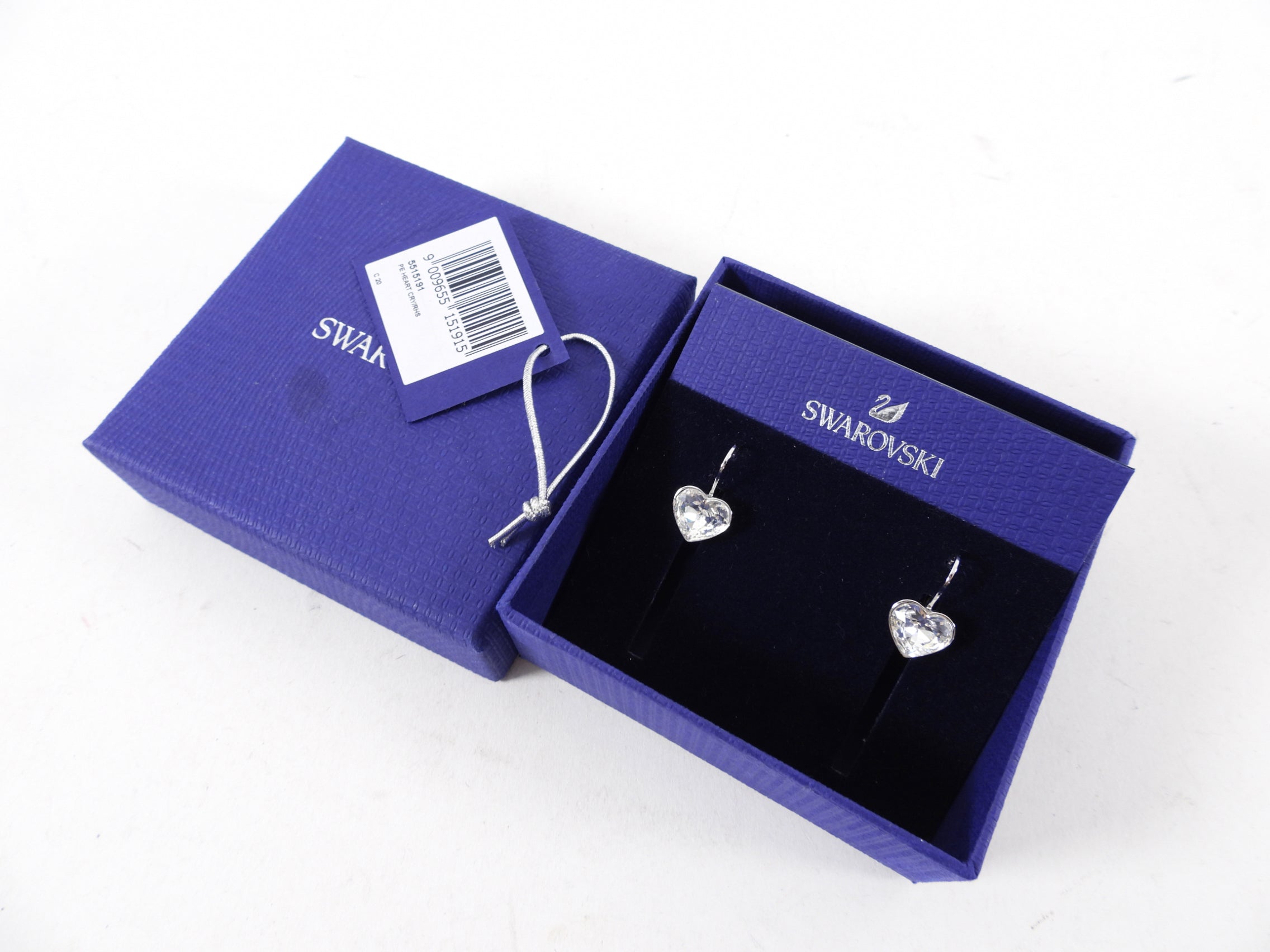Swarovski Clear Crystal Heart Earrings