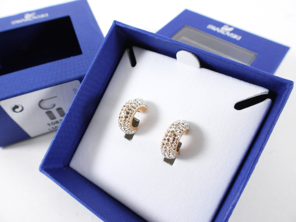 Swarovski Pink Crystal Strass Small Hoop Earrings
