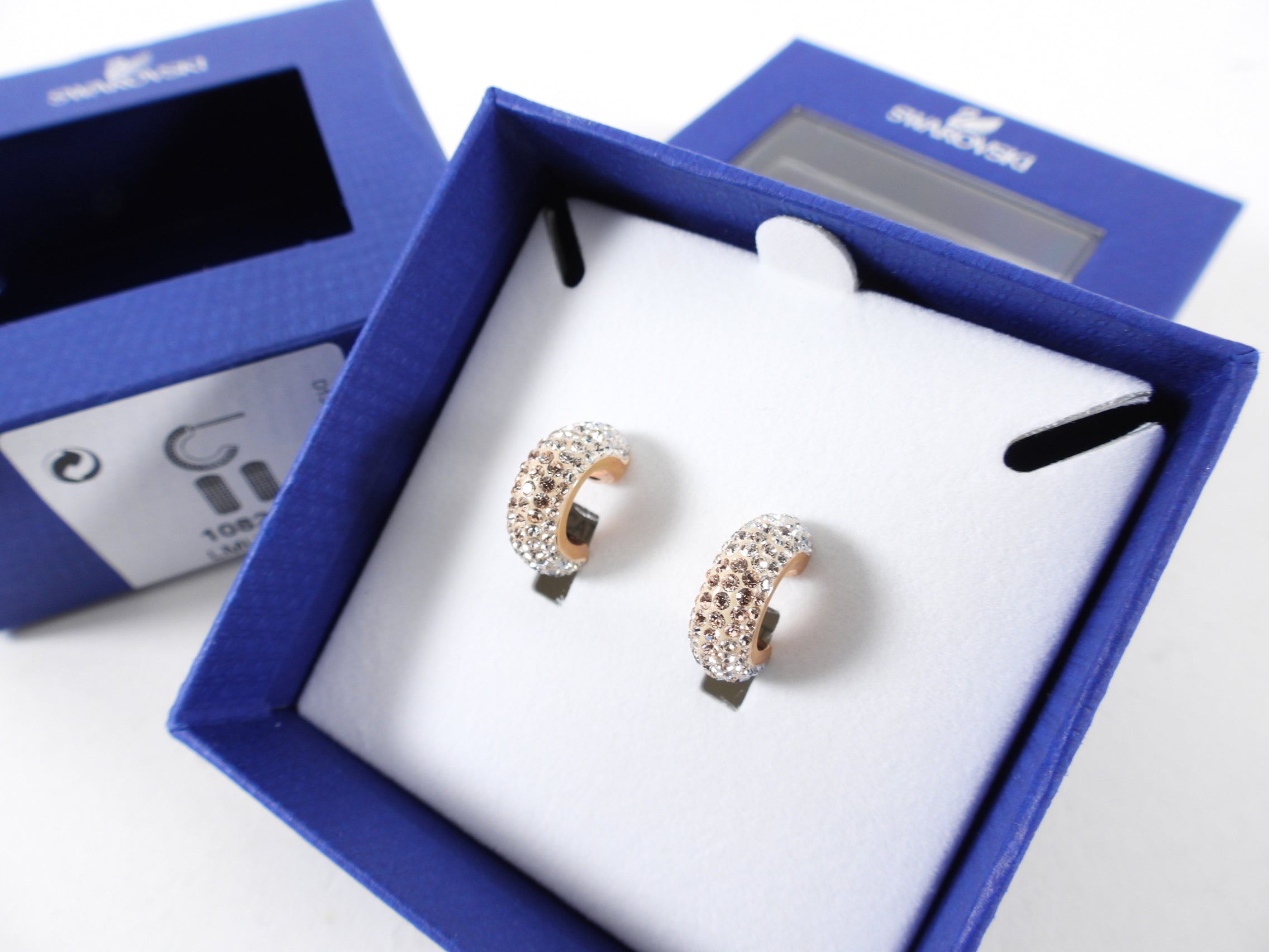 Swarovski Pink Crystal Strass Small Hoop Earrings