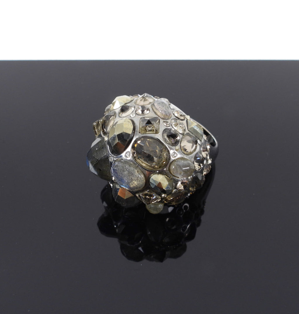Swarovski Labradorite Domed Statement Costume Ring - 8.25