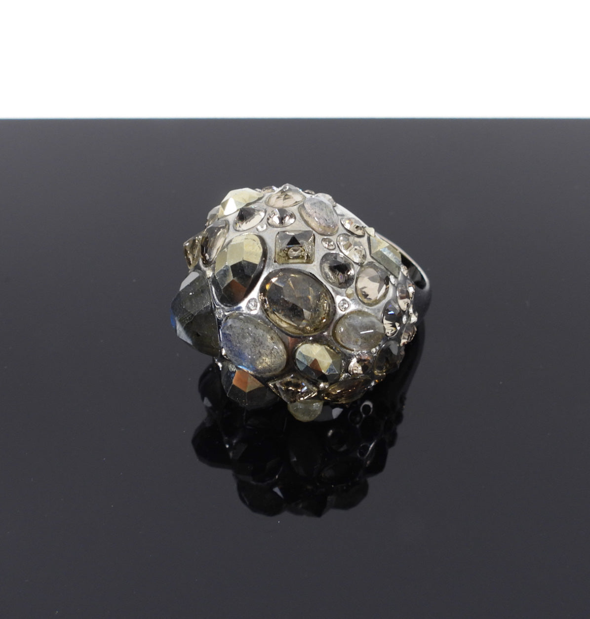 Swarovski Labradorite Domed Statement Costume Ring - 8.25