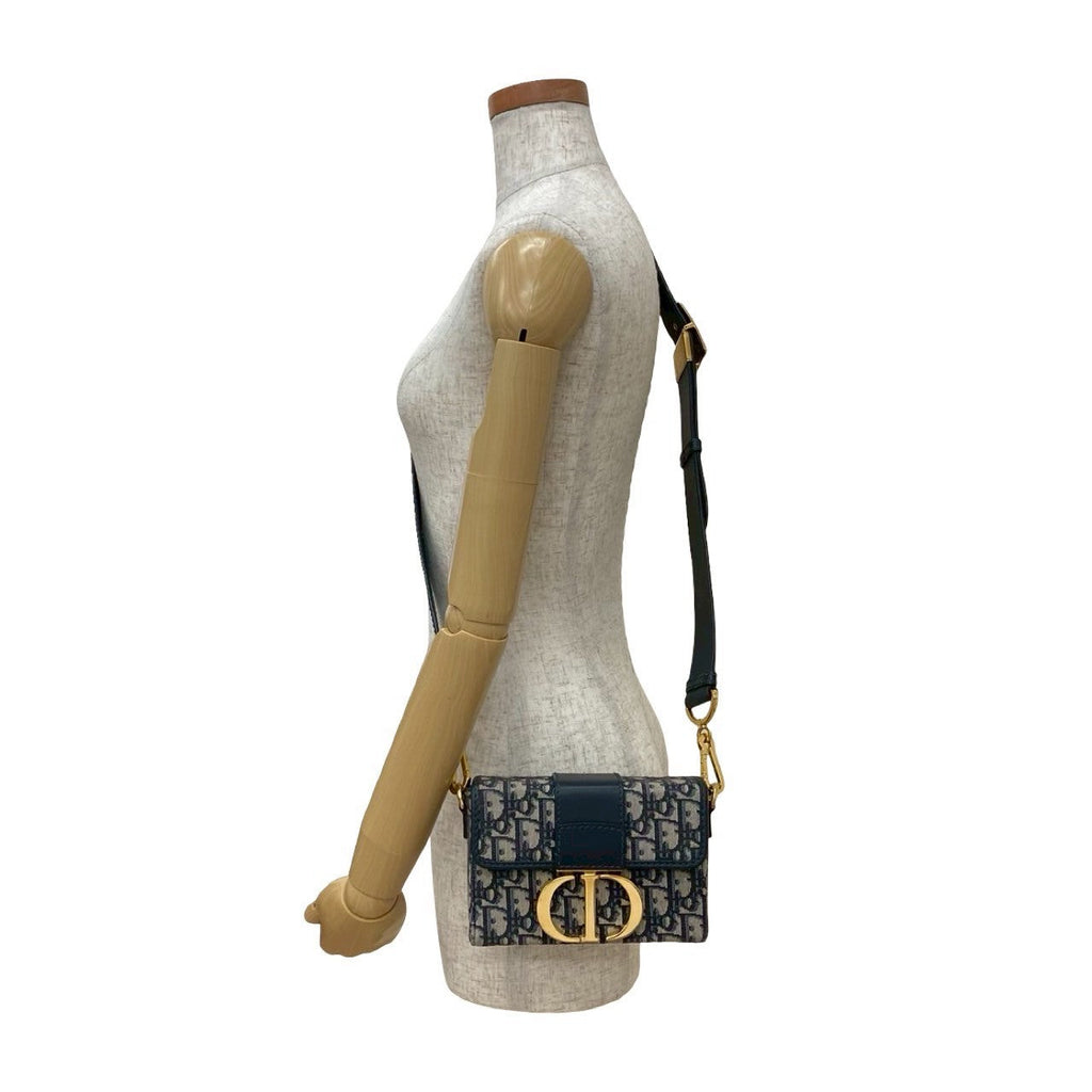Christian Dior 30 Montaigne Oblique Leather Canvas Mini Shoulder Bag