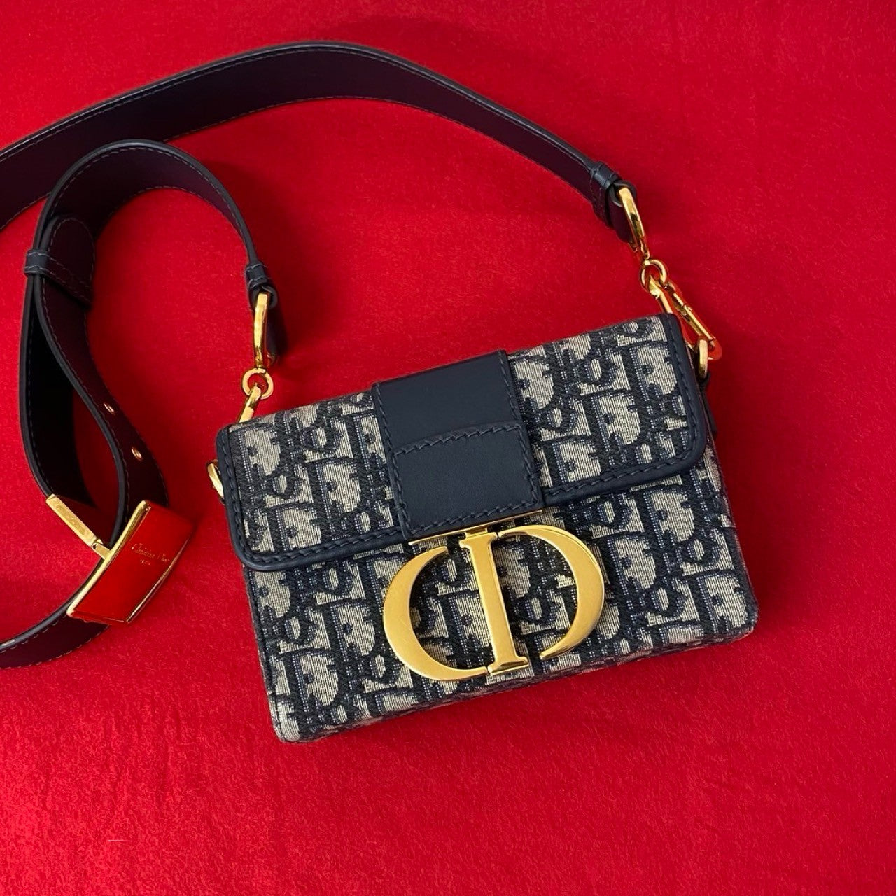 Christian Dior 30 Montaigne Oblique Leather Canvas Mini Shoulder Bag