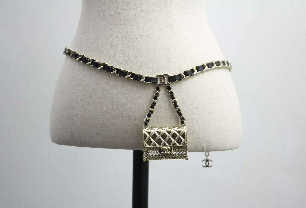 Chanel B21S Metal Handbag Leather Chain Waist Chain 92CM