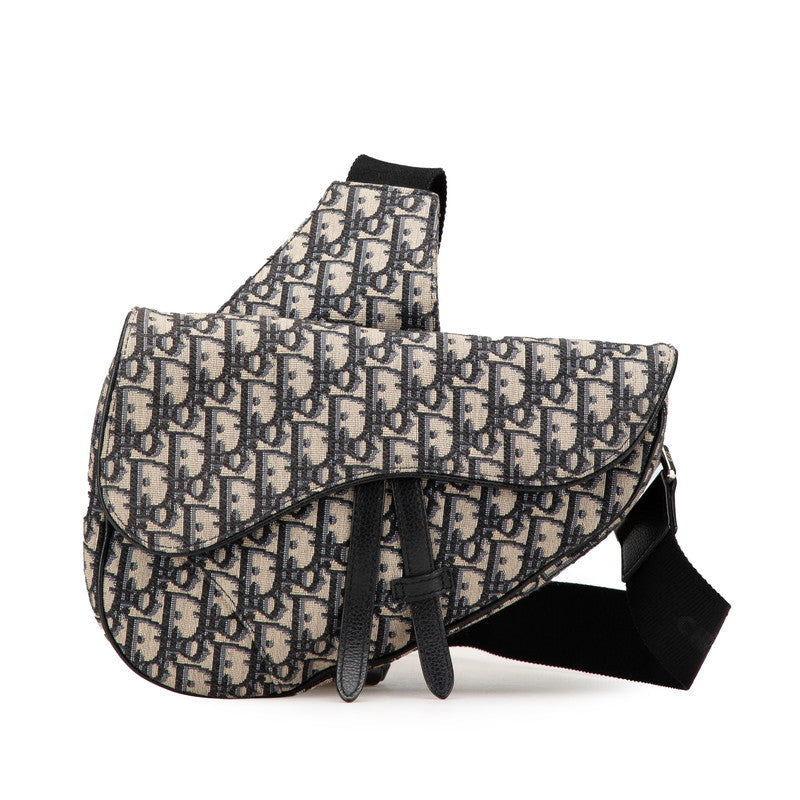 Dior Saddle Oblique Canvas Leather 2way Bag