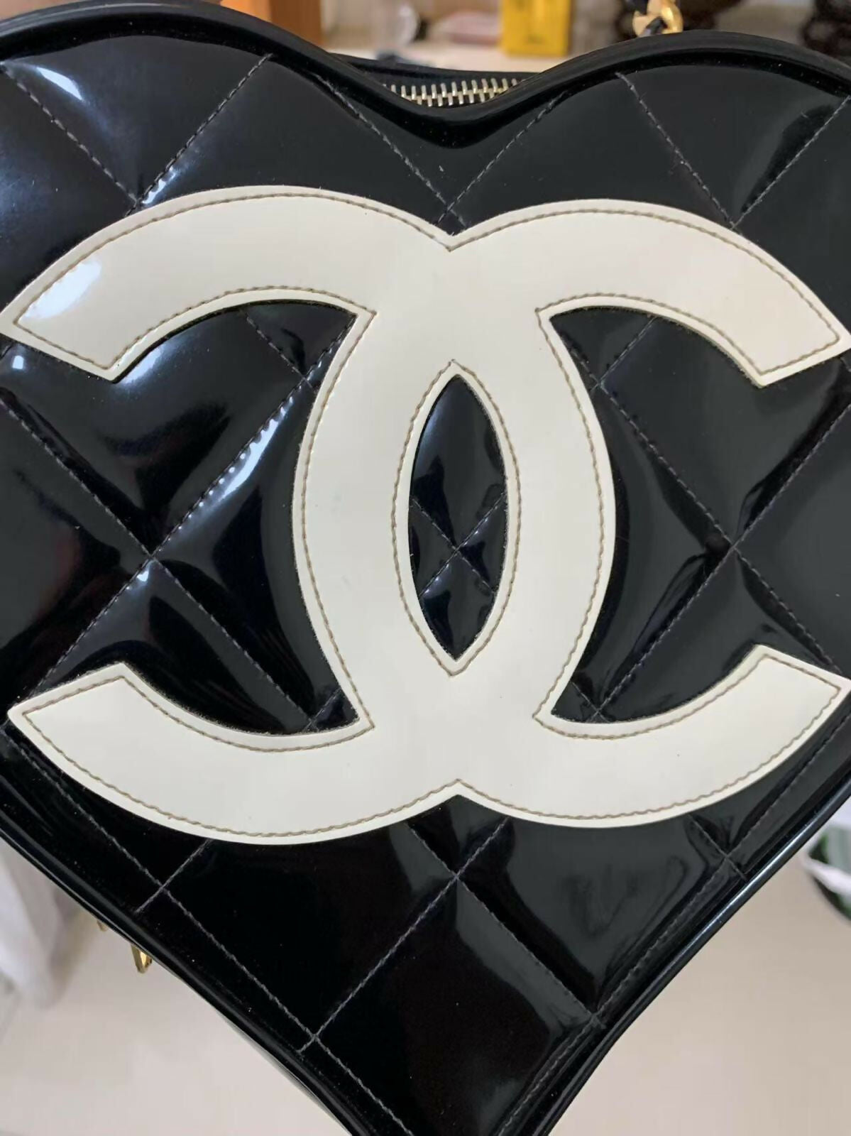 Chanel 1995 Vintage Black Heart Vanity Bag
