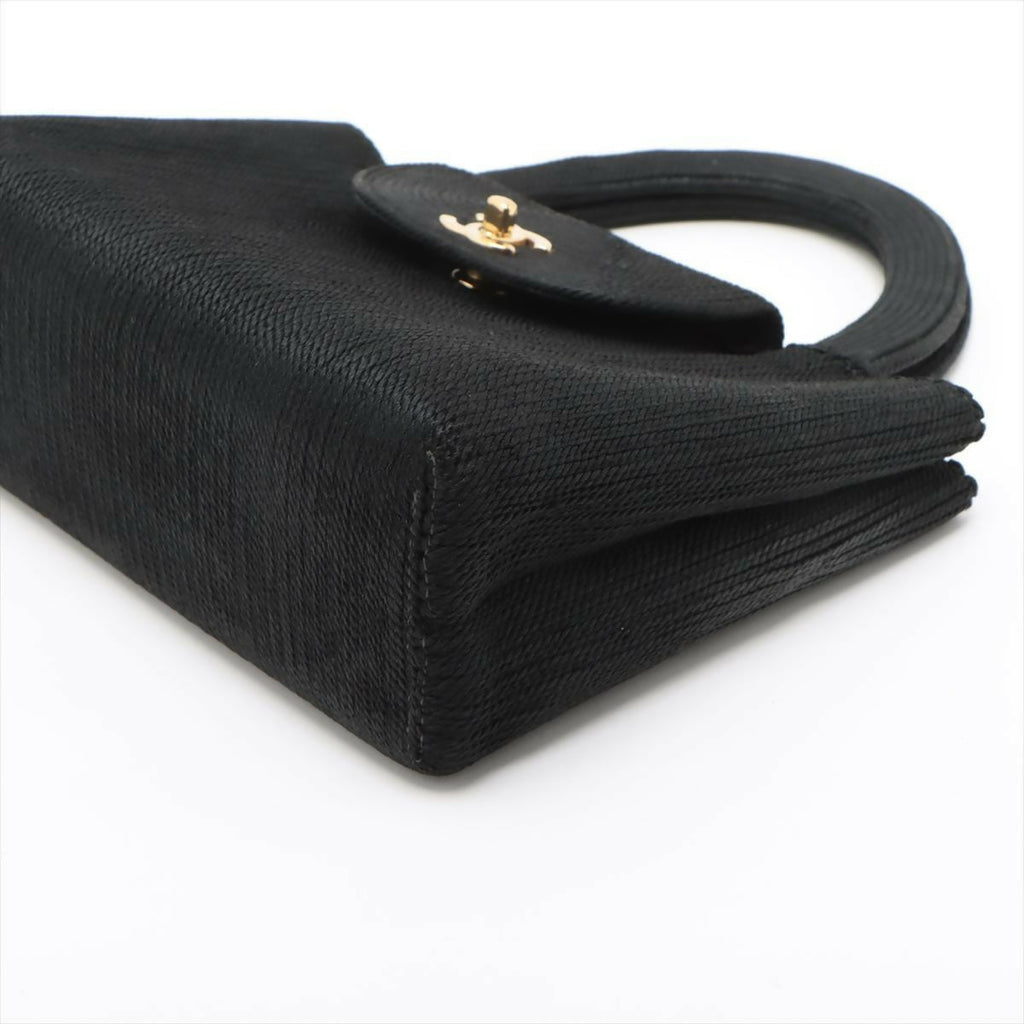 Chanel Vintage Black Caviar Rope-embellished Tote Bag