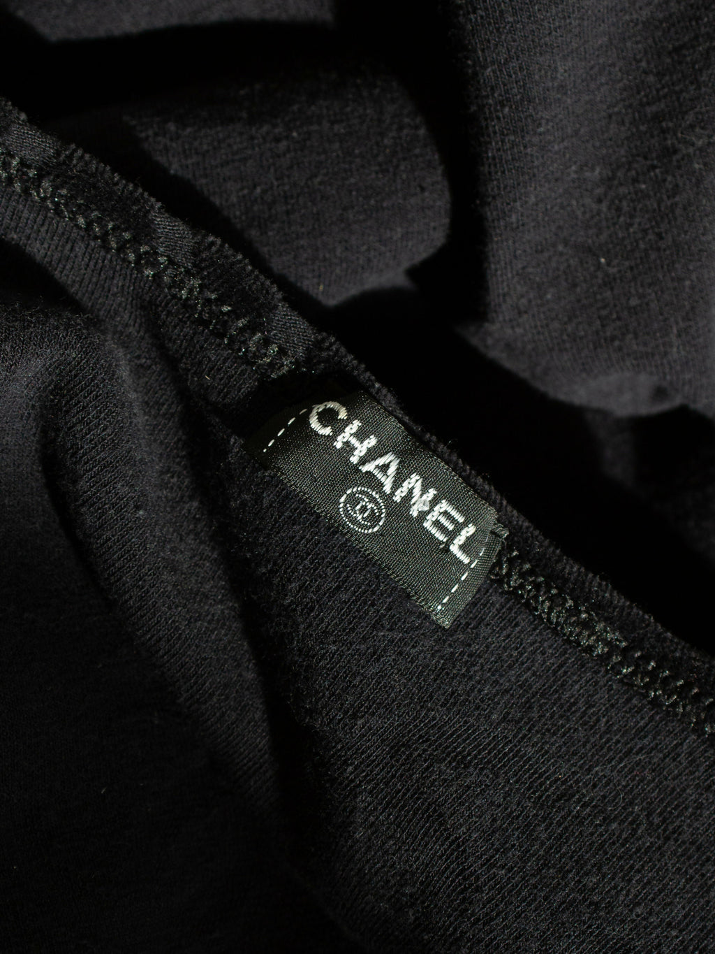 Chanel Vintage S/S1996 Black CC Logo Velour 96P LBD Mini Dress