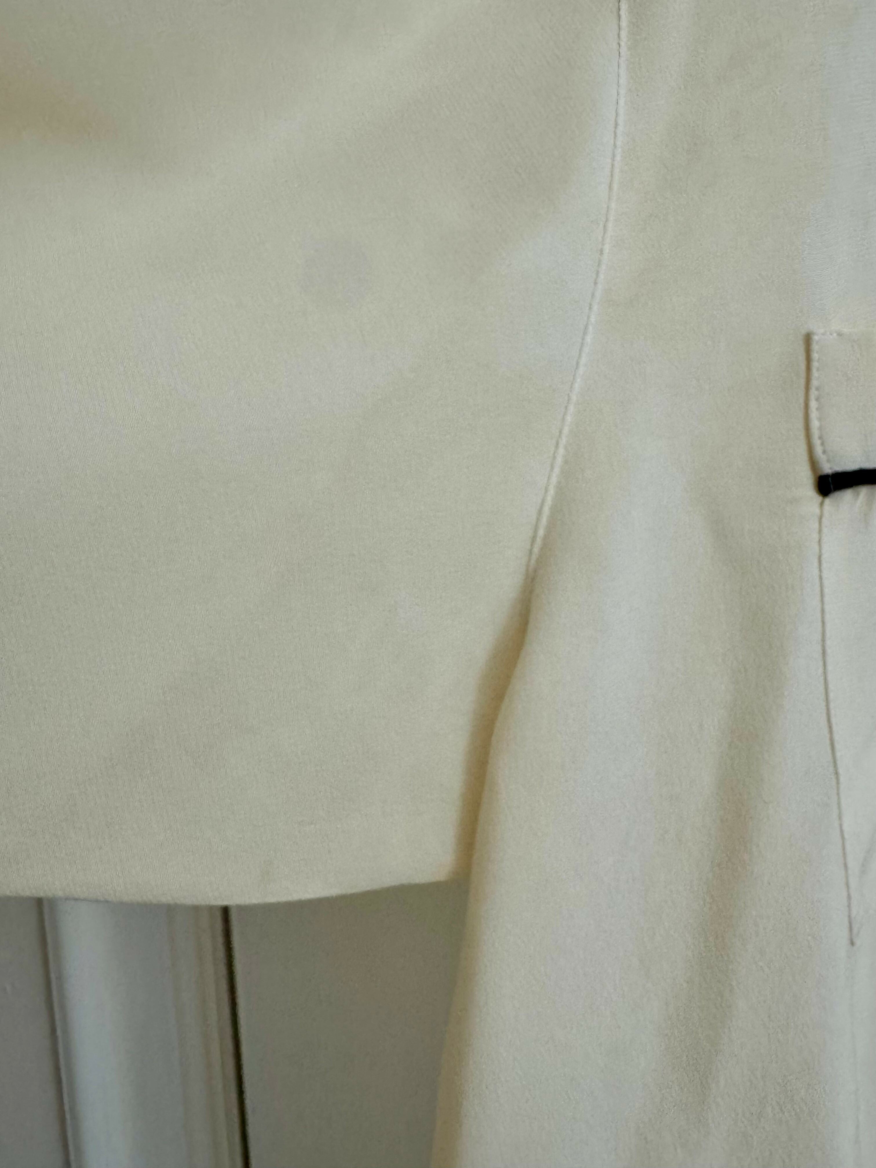 Rare Vintage Chanel Cream Silk Blouse