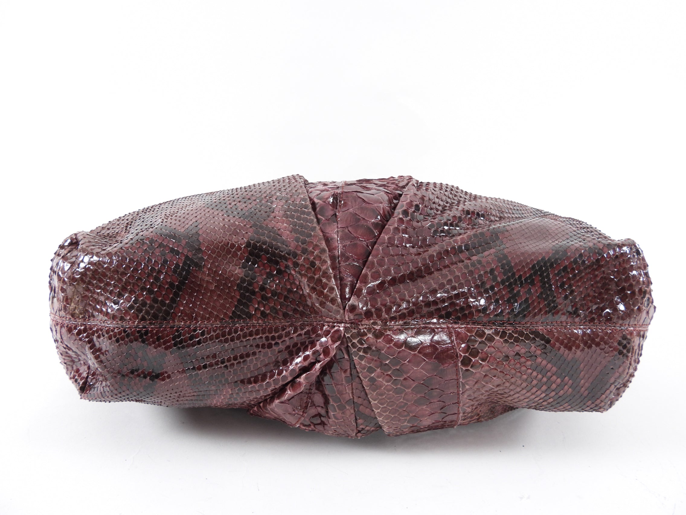 Ellie Tahari Large Dark Purple Python Hobo Bag