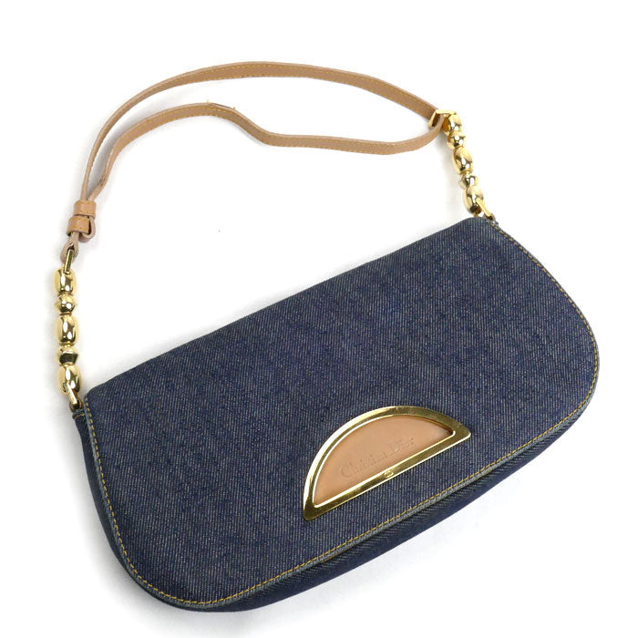 Christian Dior Maris Pearl Denim Shoulder Bag