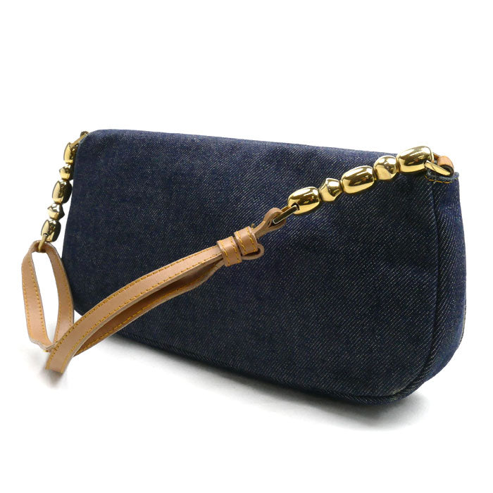Christian Dior Maris Pearl Denim Shoulder Bag