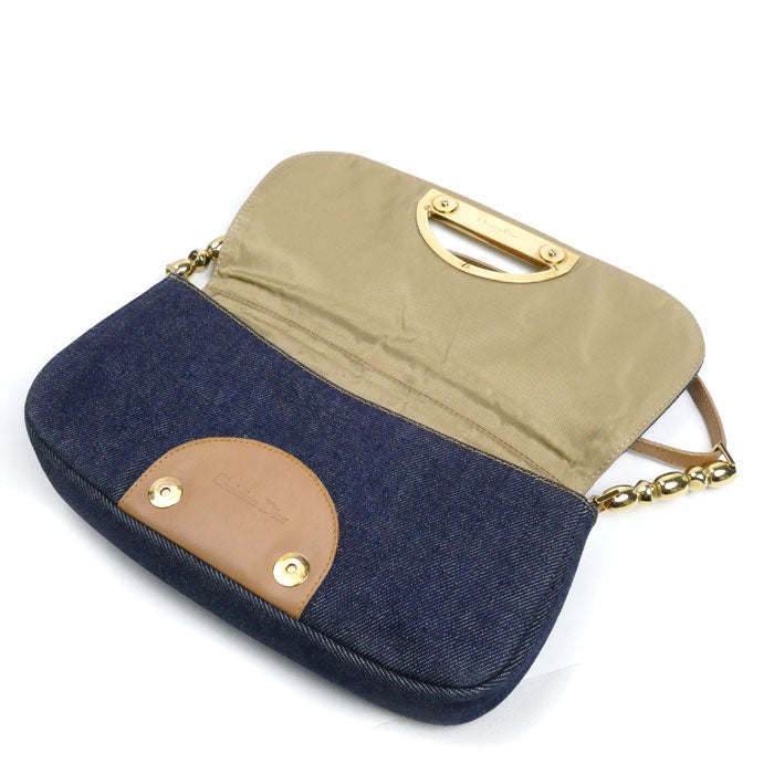 Christian Dior Maris Pearl Denim Shoulder Bag