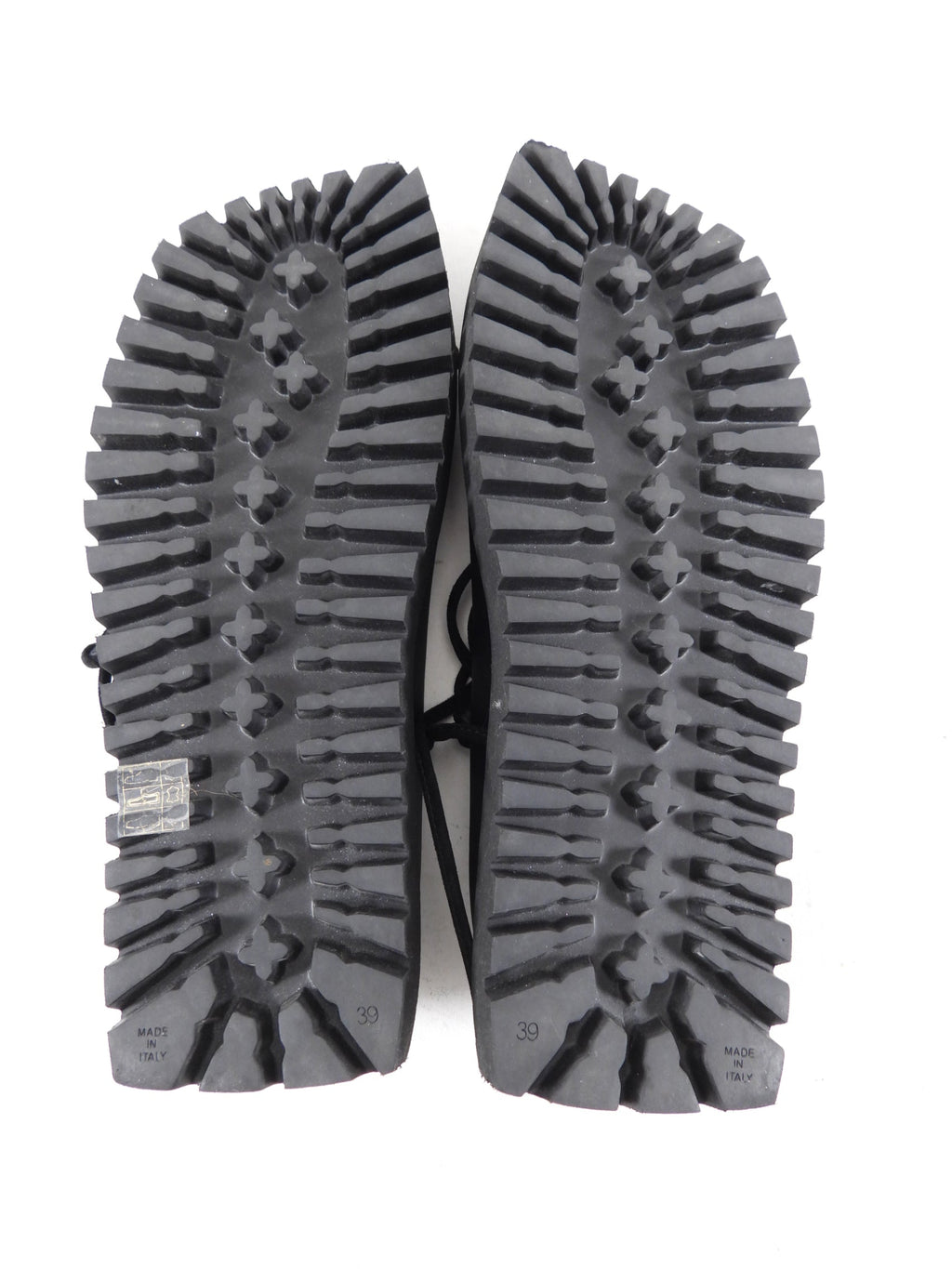 The Attico Black Flatform Lace Up Wrap Sandals - 39 / 9