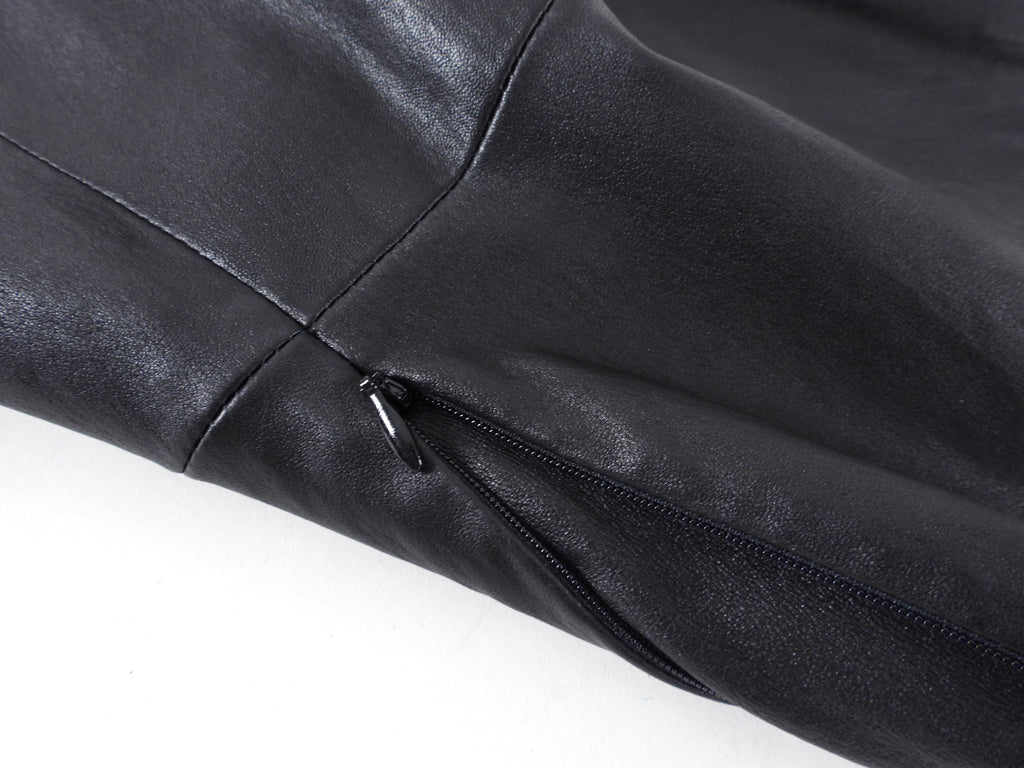 The Row Black Anasta Stretch Lambskin Zip Jacket - USA 6