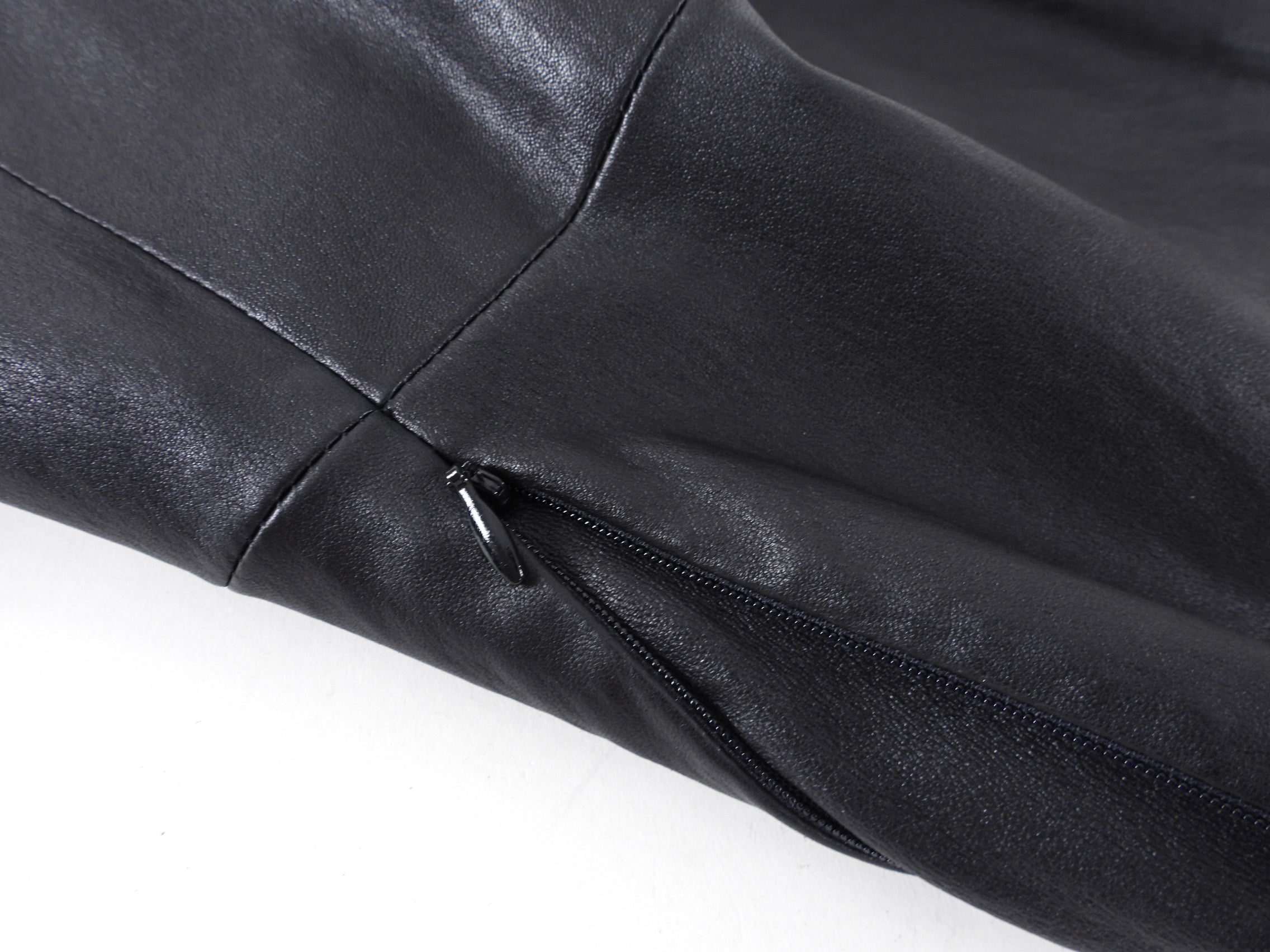 The Row Black Anasta Stretch Lambskin Zip Jacket - USA 6