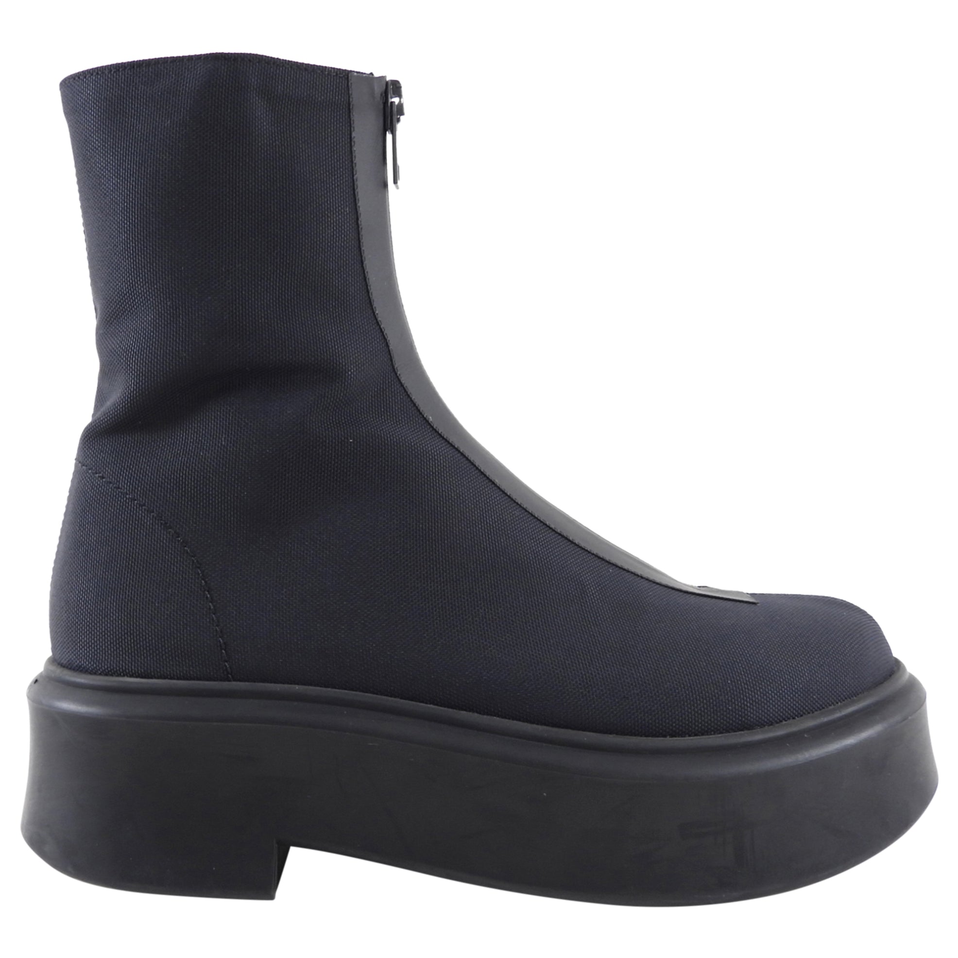The Row Black Nylon Zipped Ankle Boots - 37