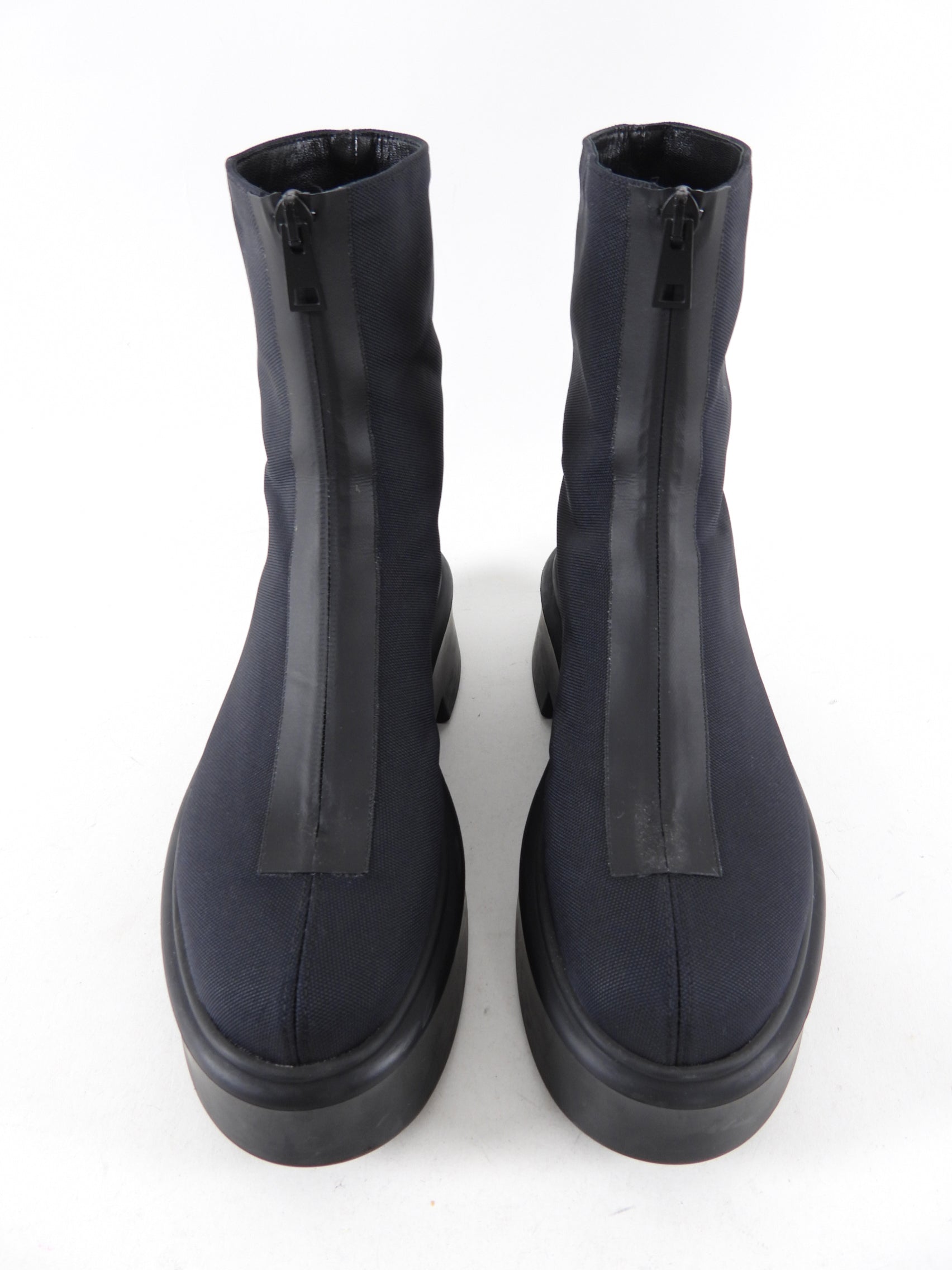 The Row Black Nylon Zipped Ankle Boots - 37