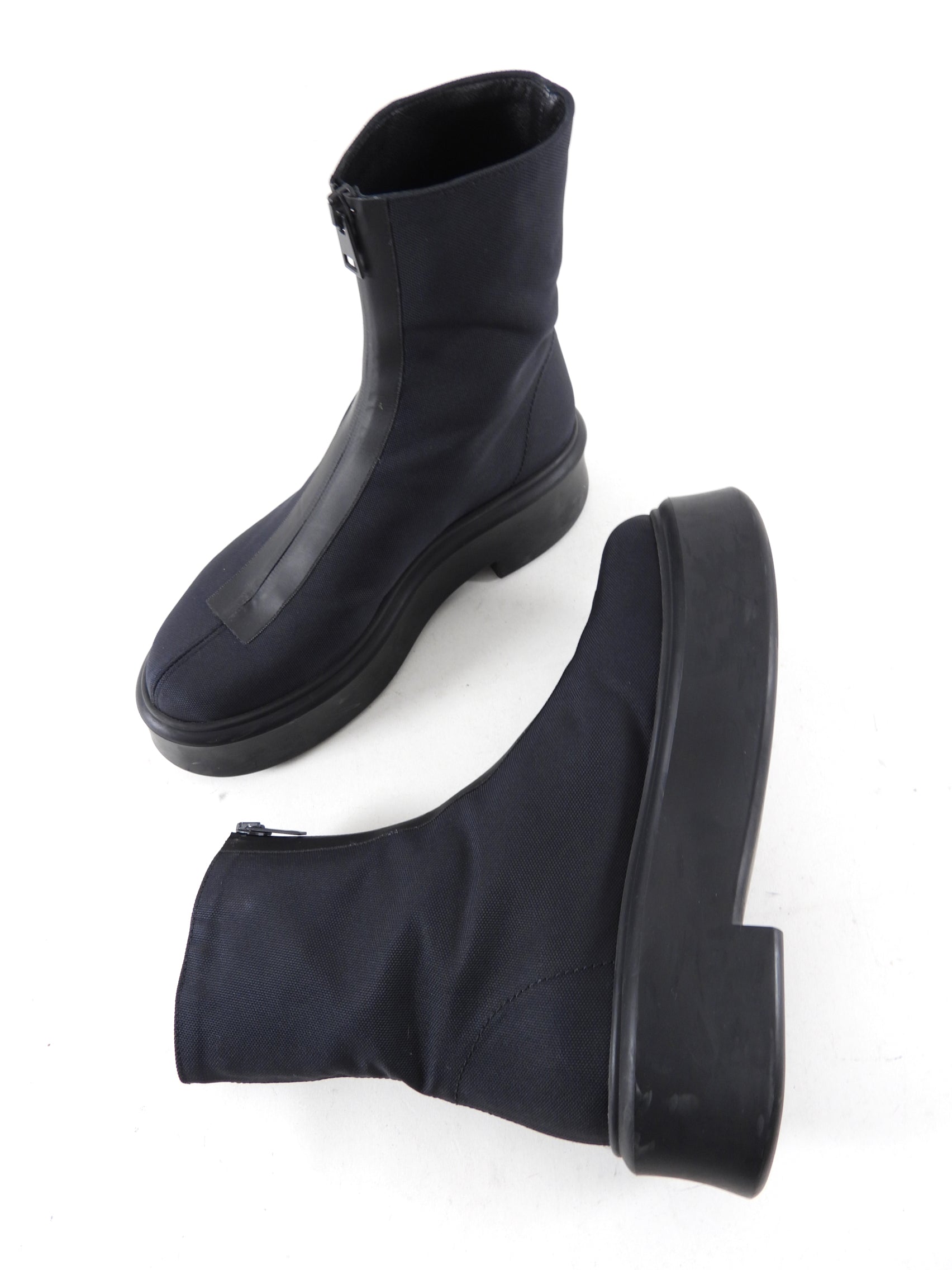 The Row Black Nylon Zipped Ankle Boots - 37