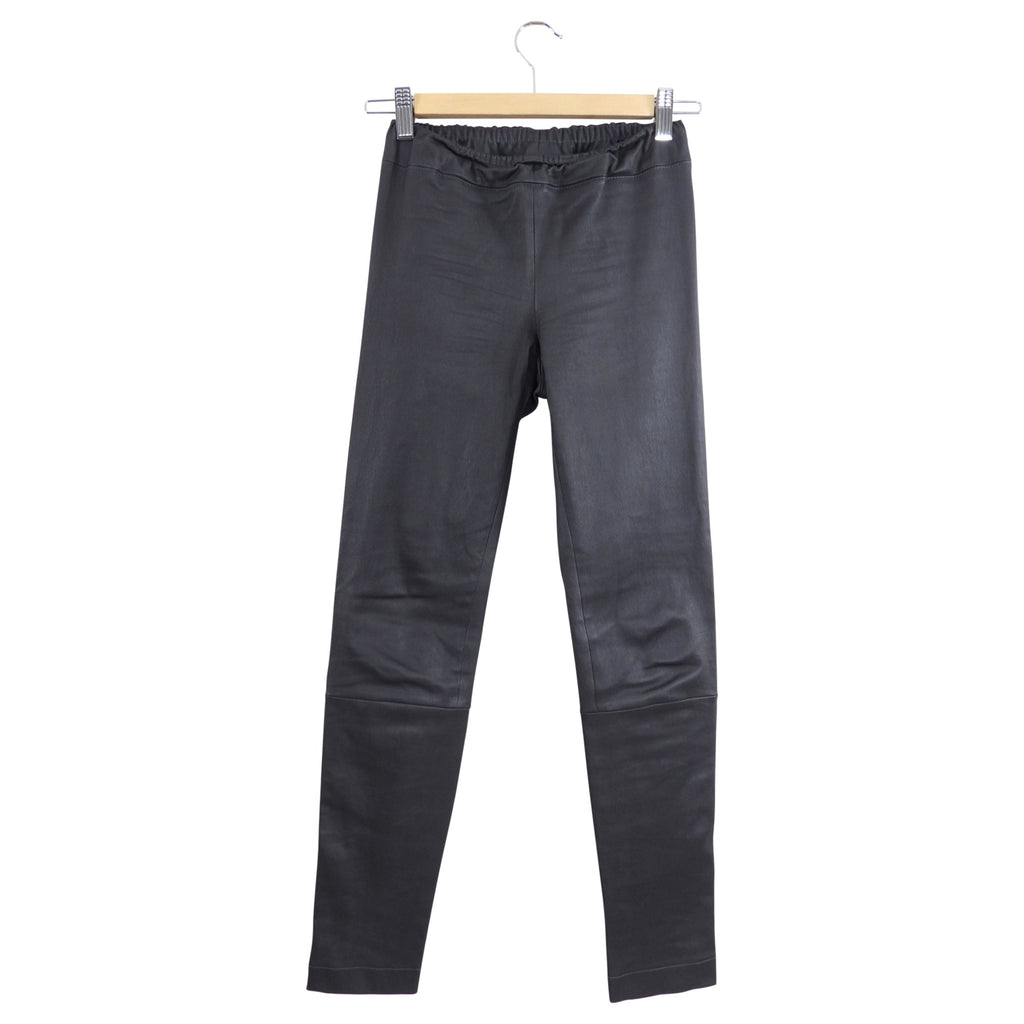 The Row Charcoal Lambskin Stretch Leather Legging - S
