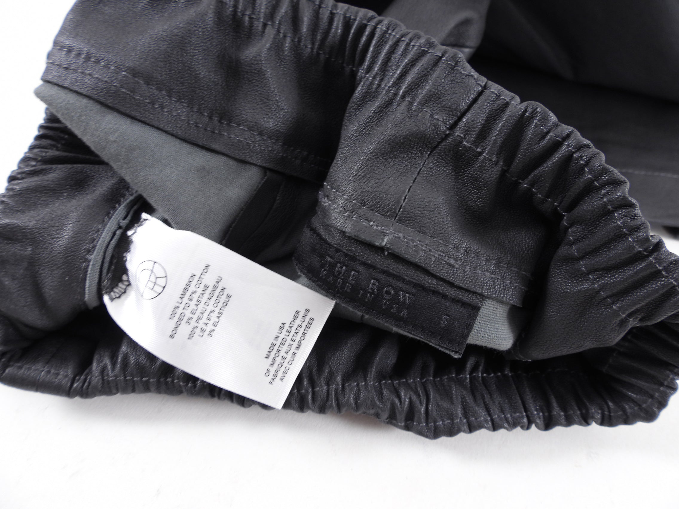 The Row Charcoal Lambskin Stretch Leather Legging - S