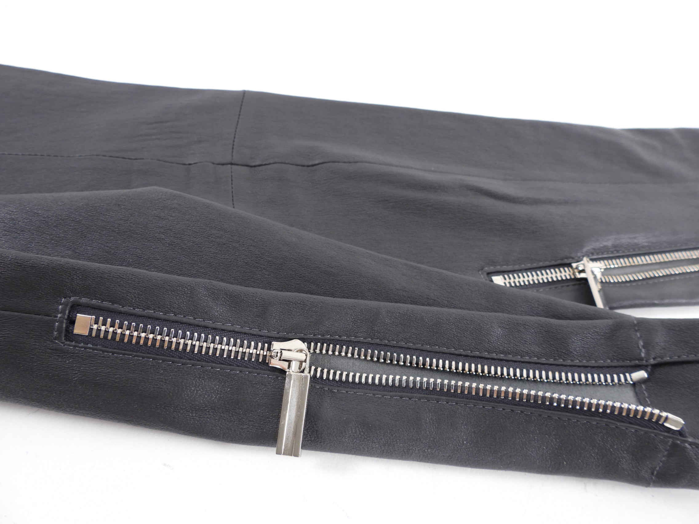 The Row Charcoal Lambskin Stretch Leather Legging - S