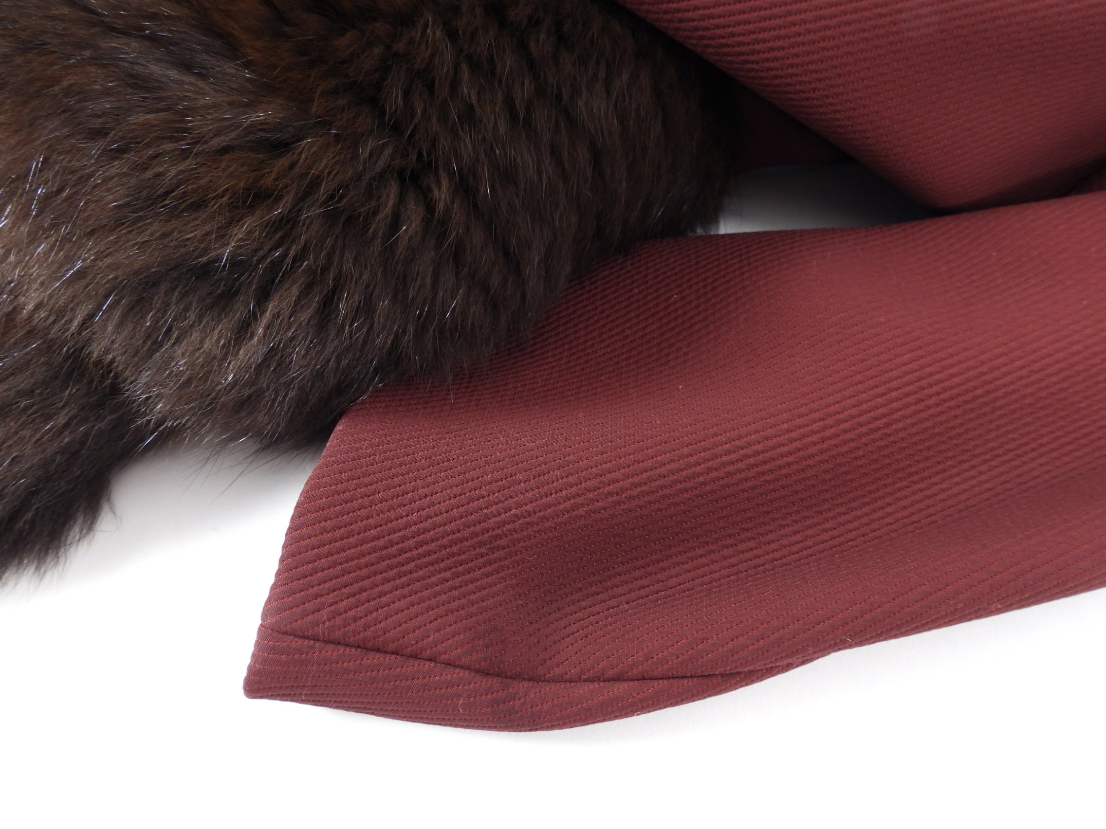 The Row Burgundy Flare Coat with Embellished Hem - 8