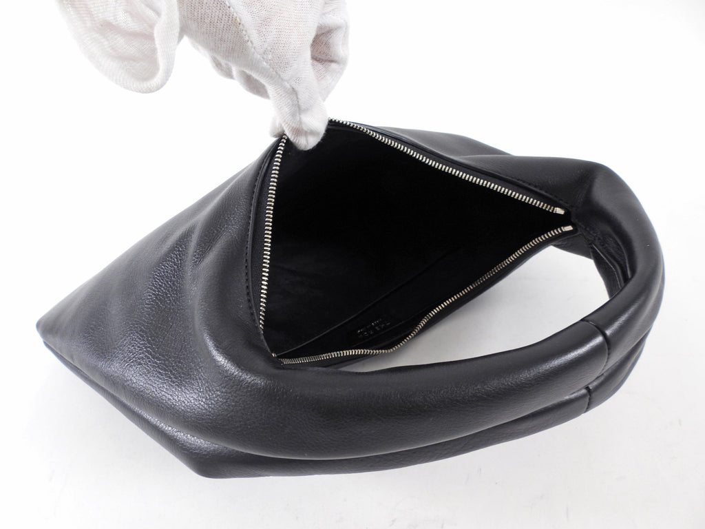 The Row Black Leather Small Everyday Shoulder Bag