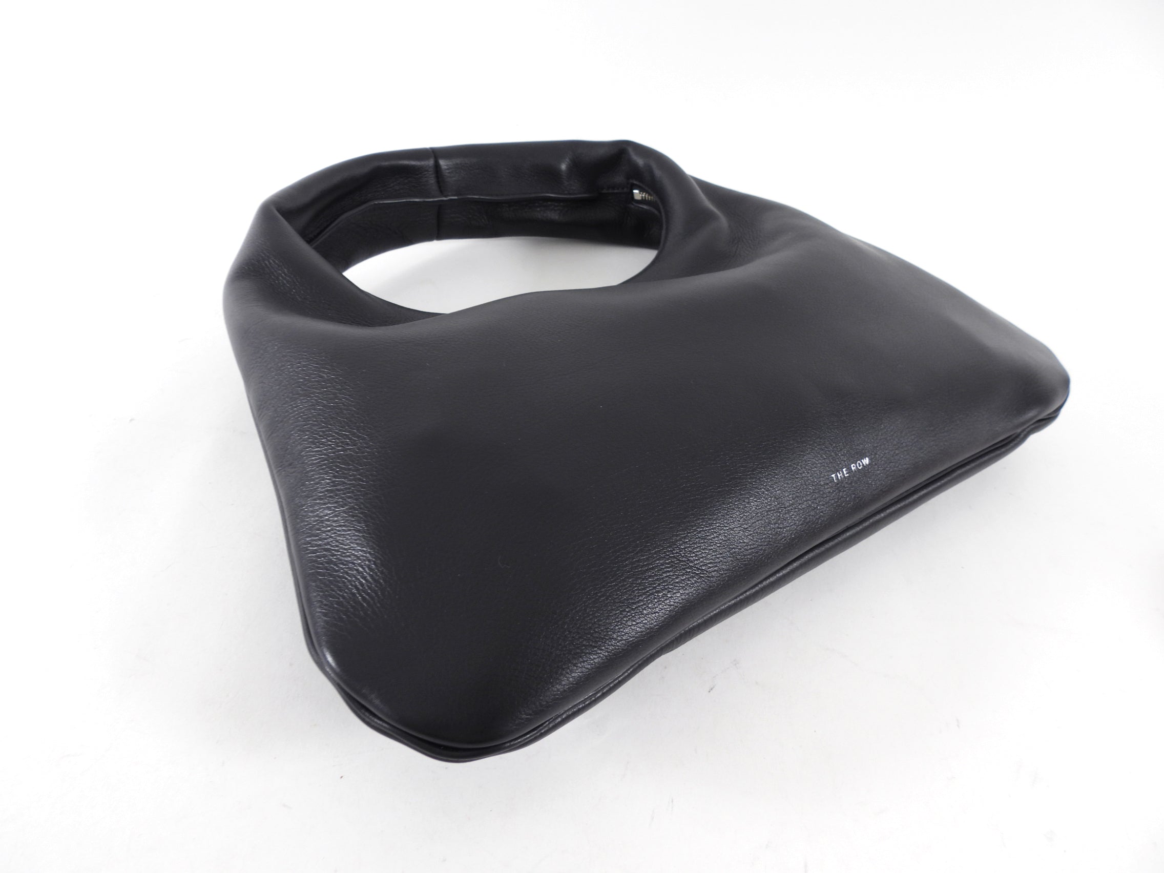 The Row Black Leather Small Everyday Shoulder Bag