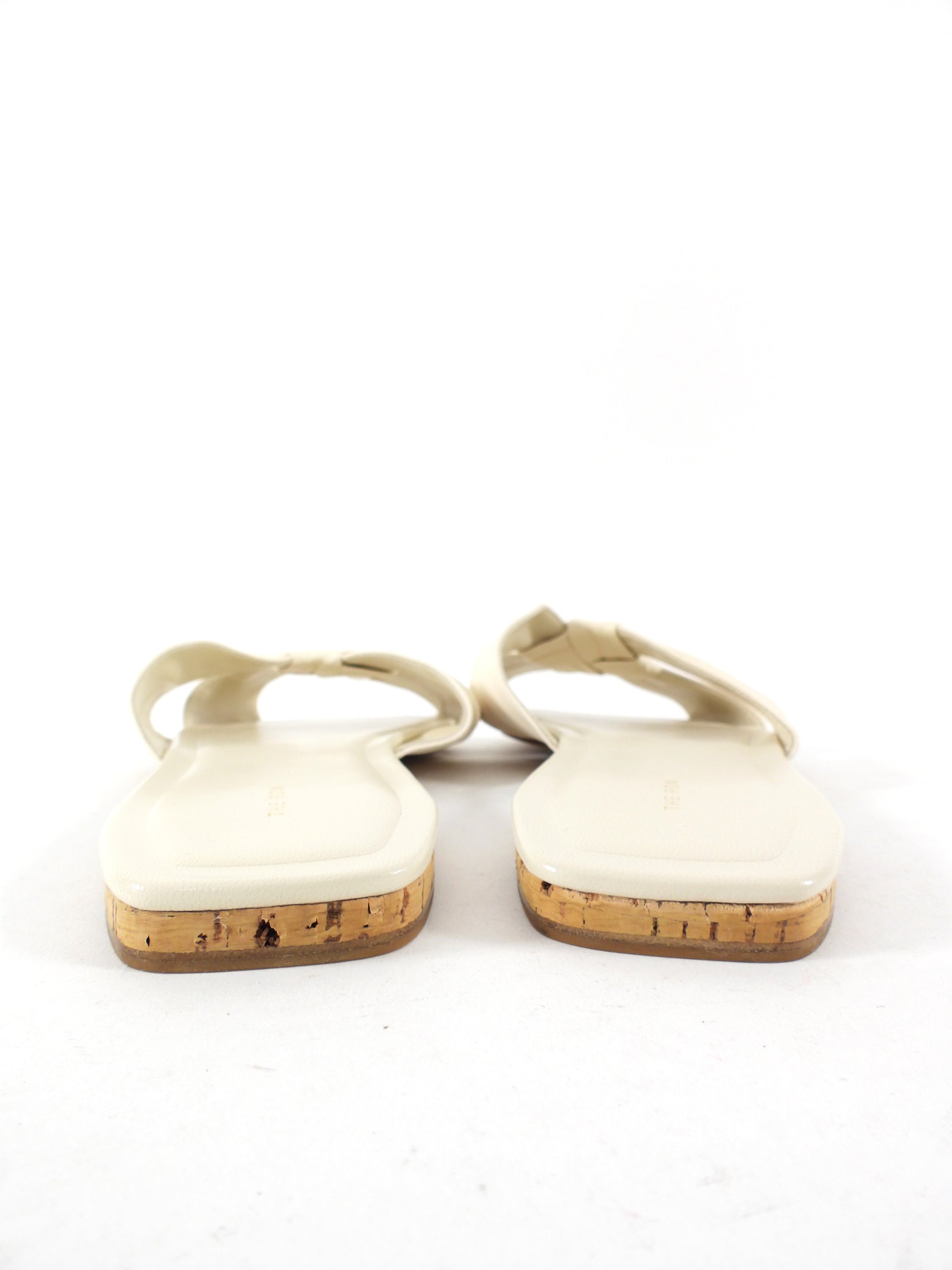 The Row Ivory Soft Knot Flat Sandals - 37