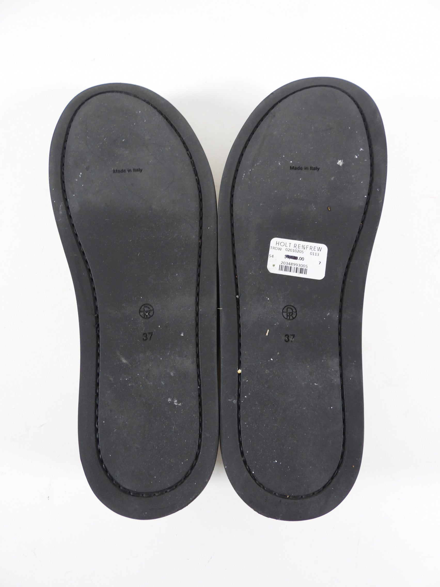 The Row Ivory Leather Cary Loafers - 37 / 37.5