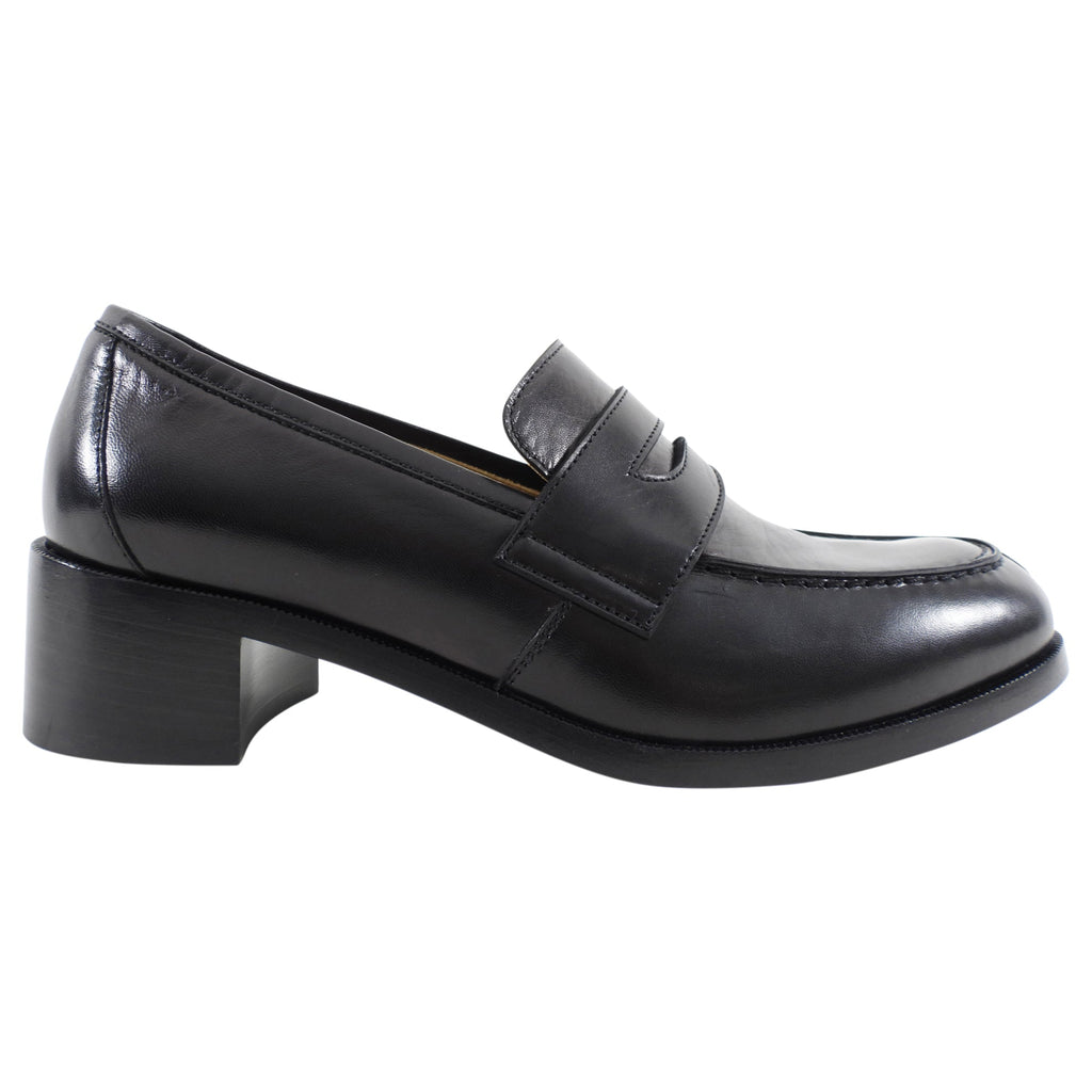 The Row Black Leather Vera Loafers - 37 (fits USA 6)