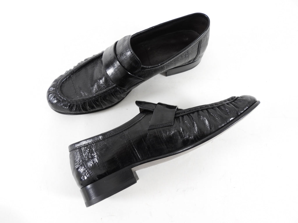 The Row Black Soft Loafer in Eel- 36.5