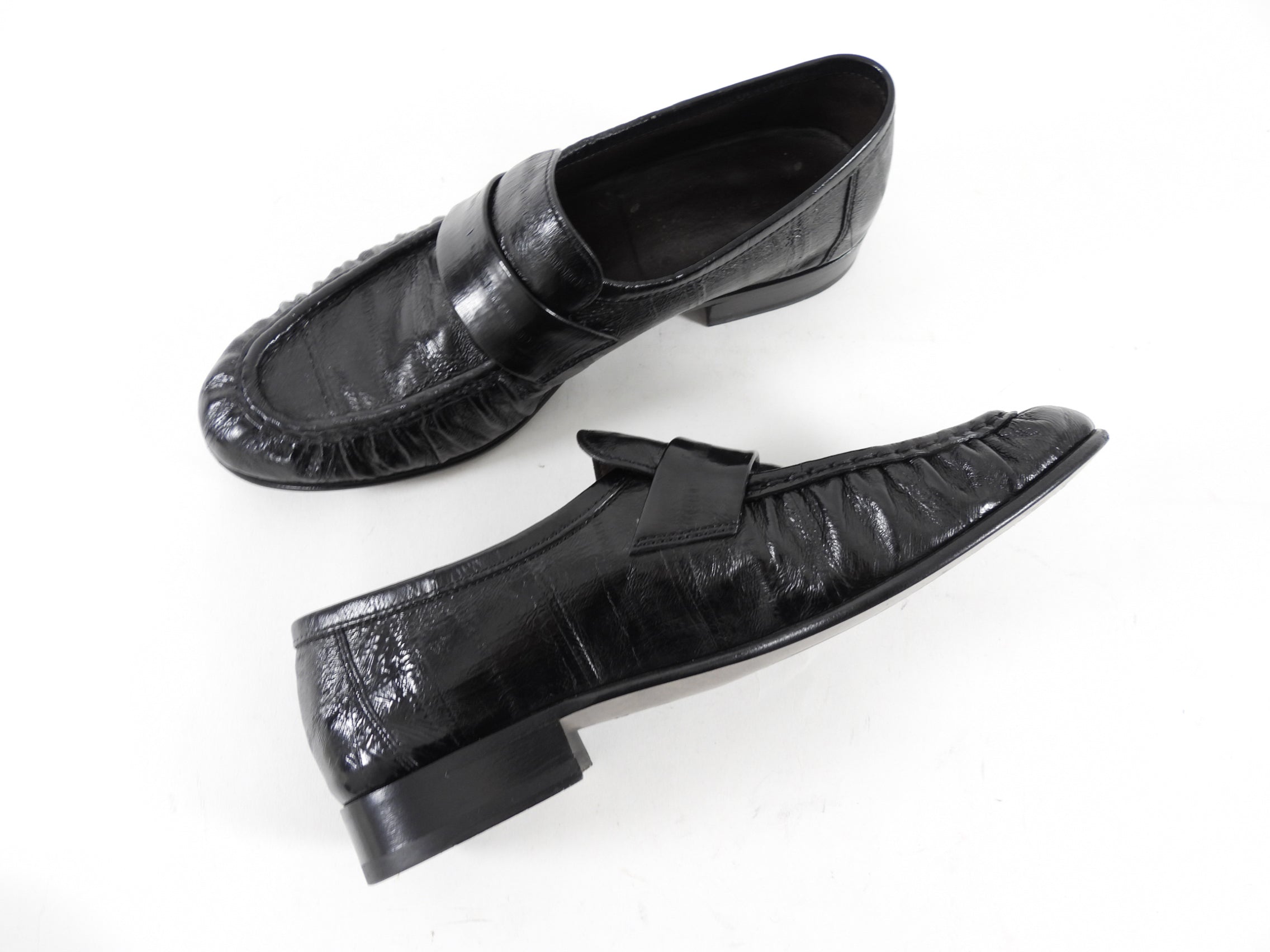 The Row Black Soft Loafer in Eel- 36.5