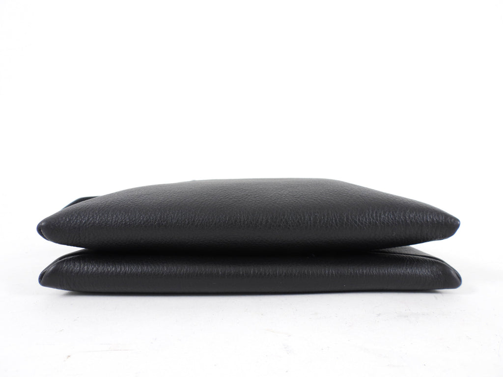 The Row Black Leather Nu Mini Twin Crossbody Zip Bag