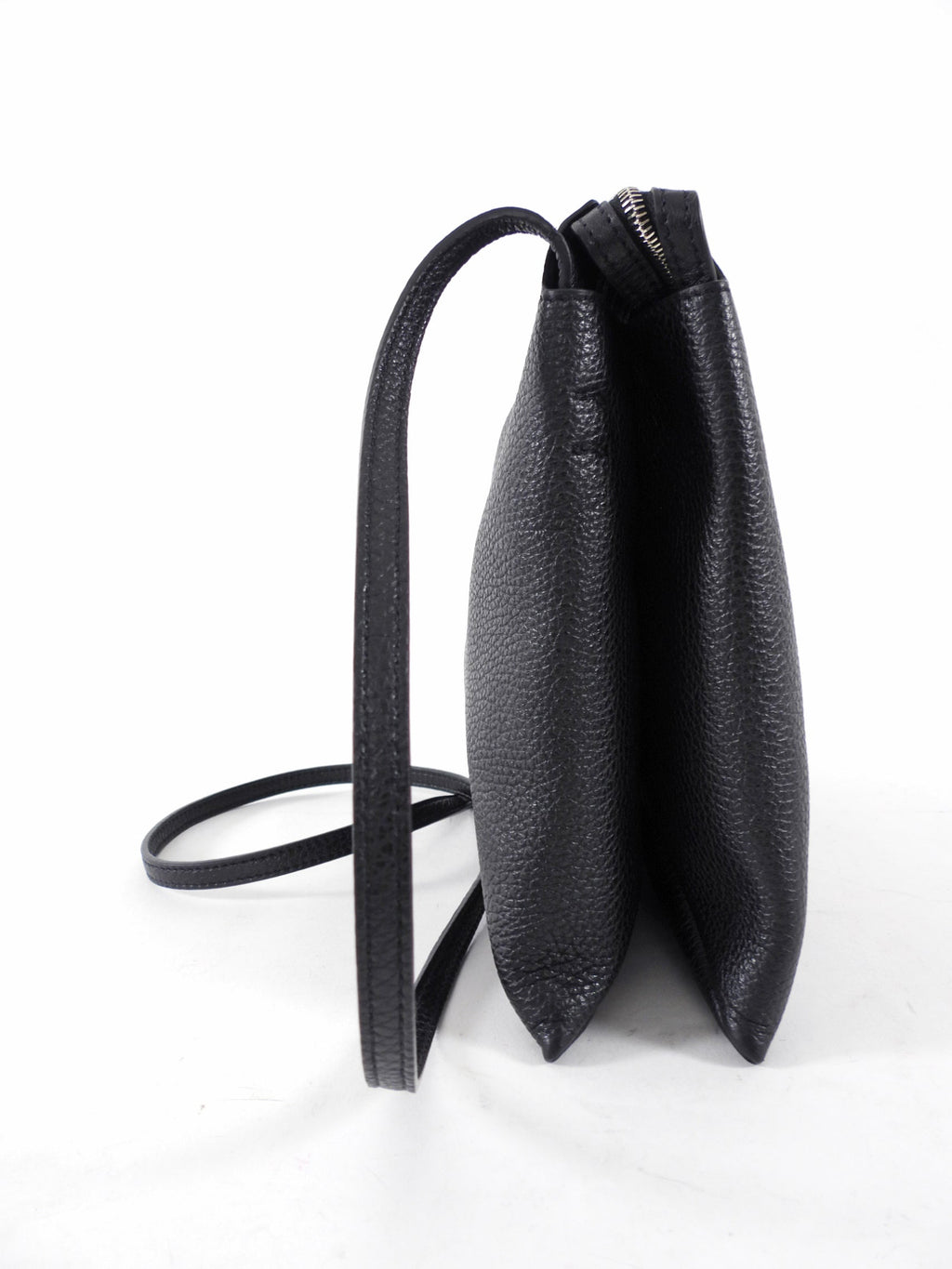 The Row Black Grained Leather Nu Twin Crossbody Bag