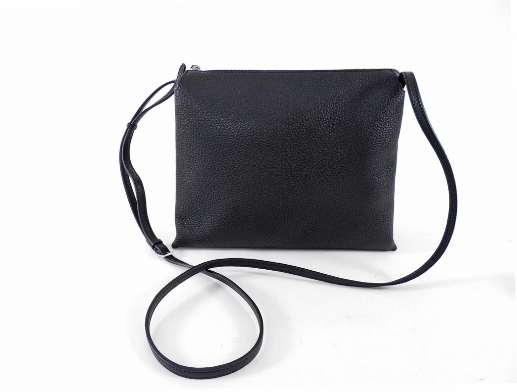 The Row Black Grained Leather Nu Twin Crossbody Bag