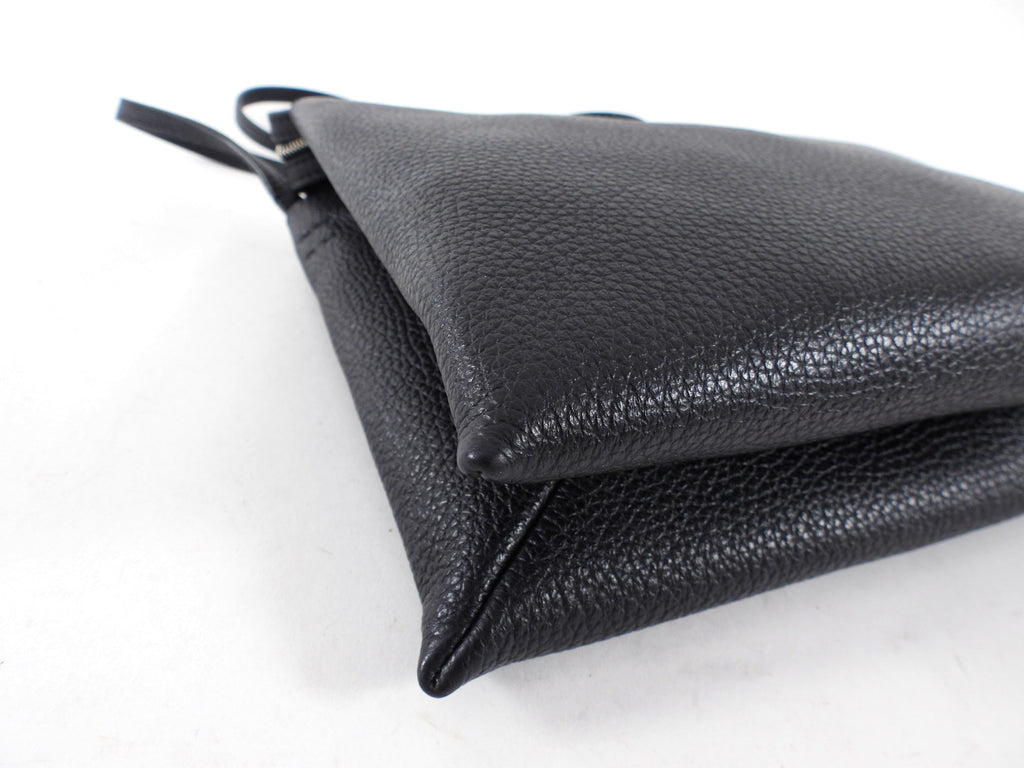 The Row Black Grained Leather Nu Twin Crossbody Bag