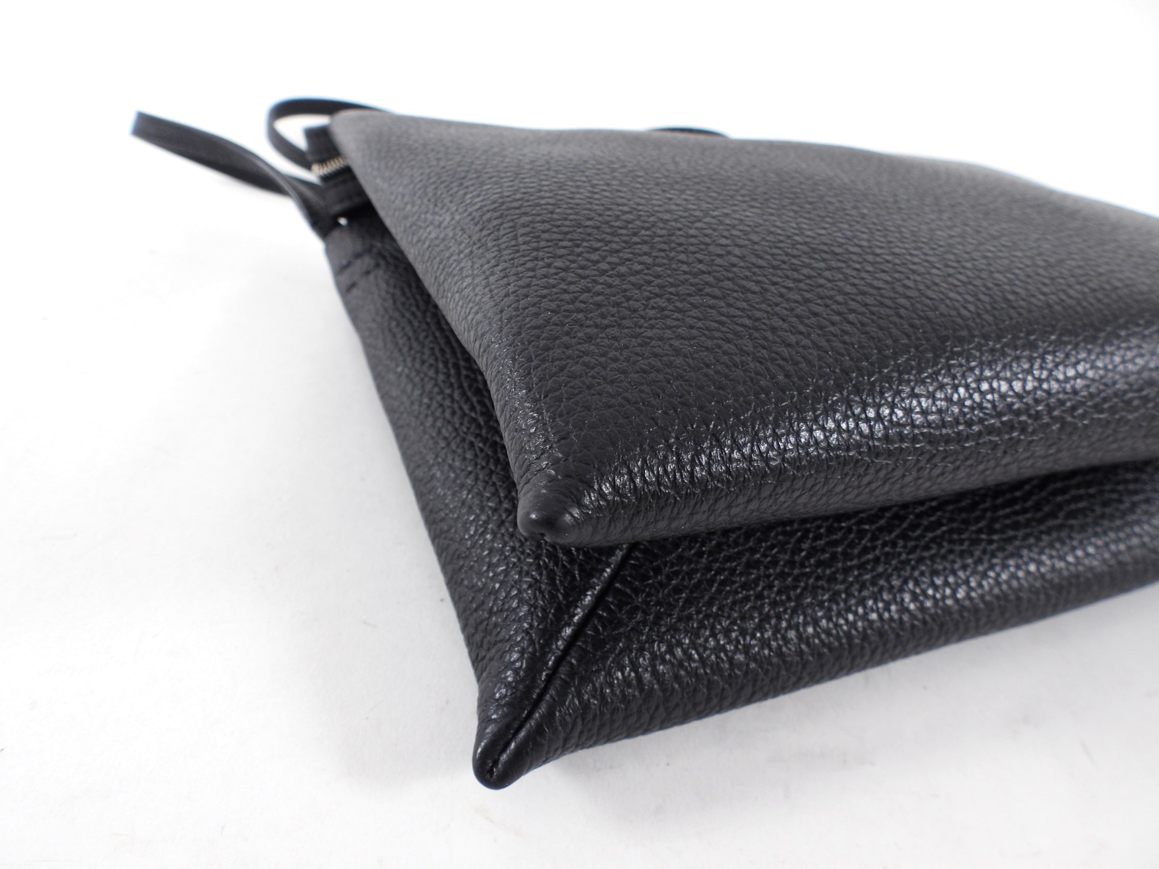 The Row Black Grained Leather Nu Twin Crossbody Bag