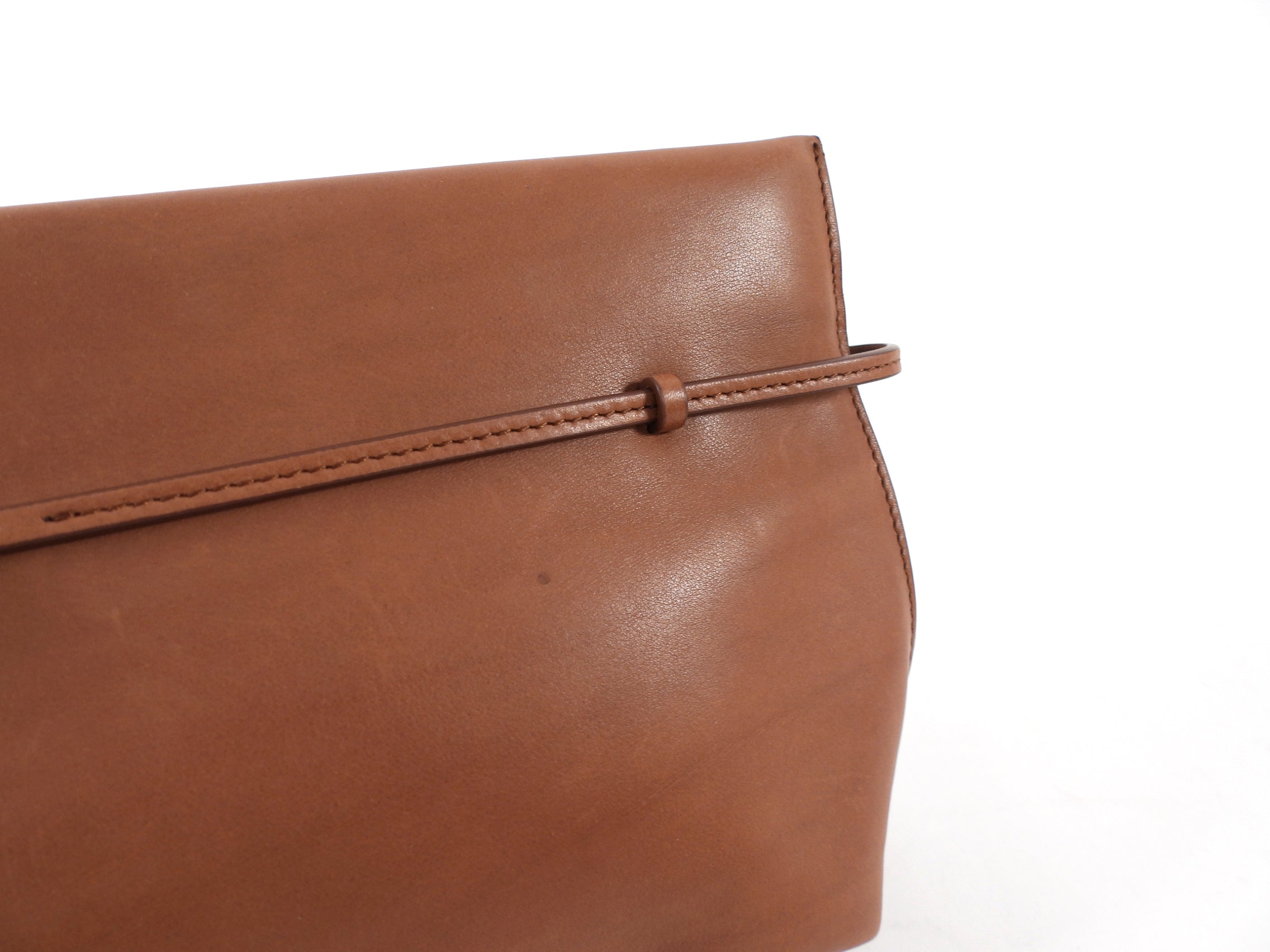 The Row Brown Soft Calfskin Sienna Clutch Bag