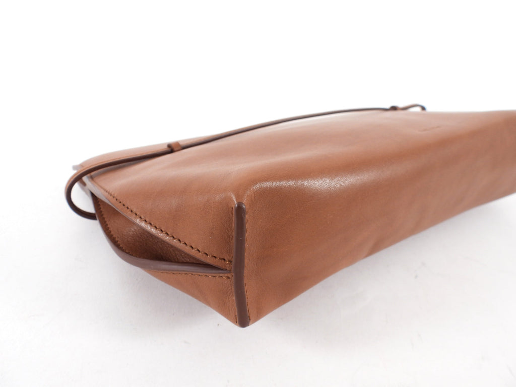 The Row Brown Soft Calfskin Sienna Clutch Bag