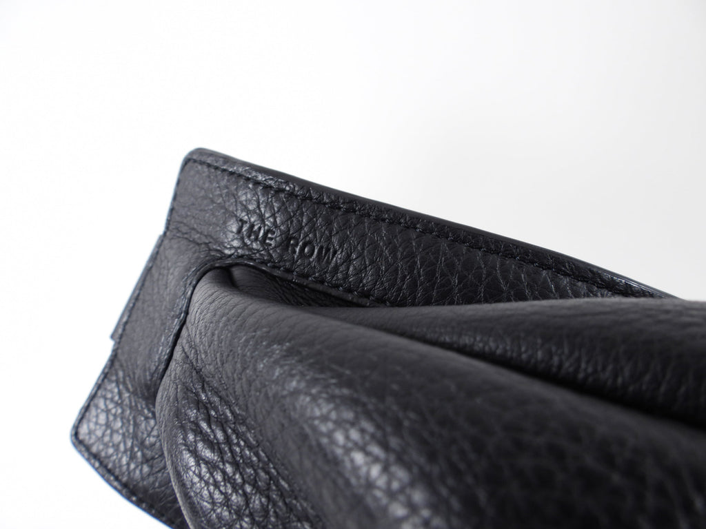 The Row Black Leather Slouchy Banana Bag