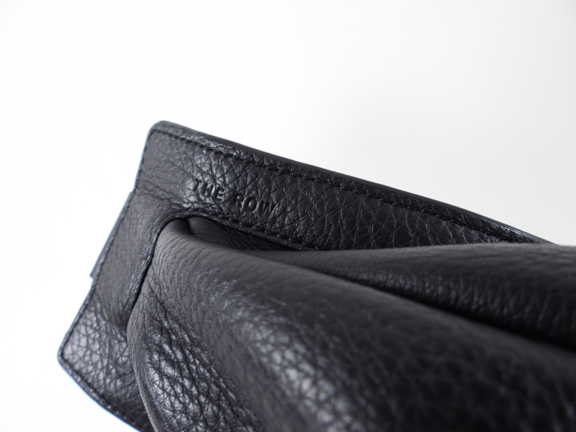 The Row Black Leather Slouchy Banana Bag