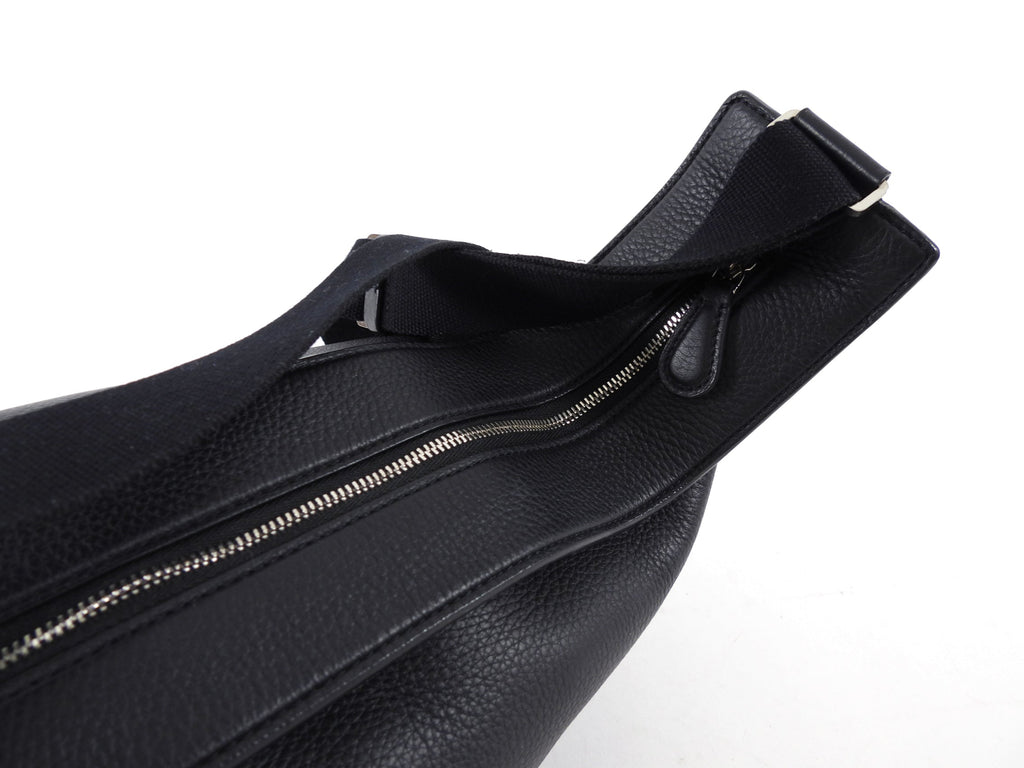 The Row Black Leather Slouchy Banana Bag