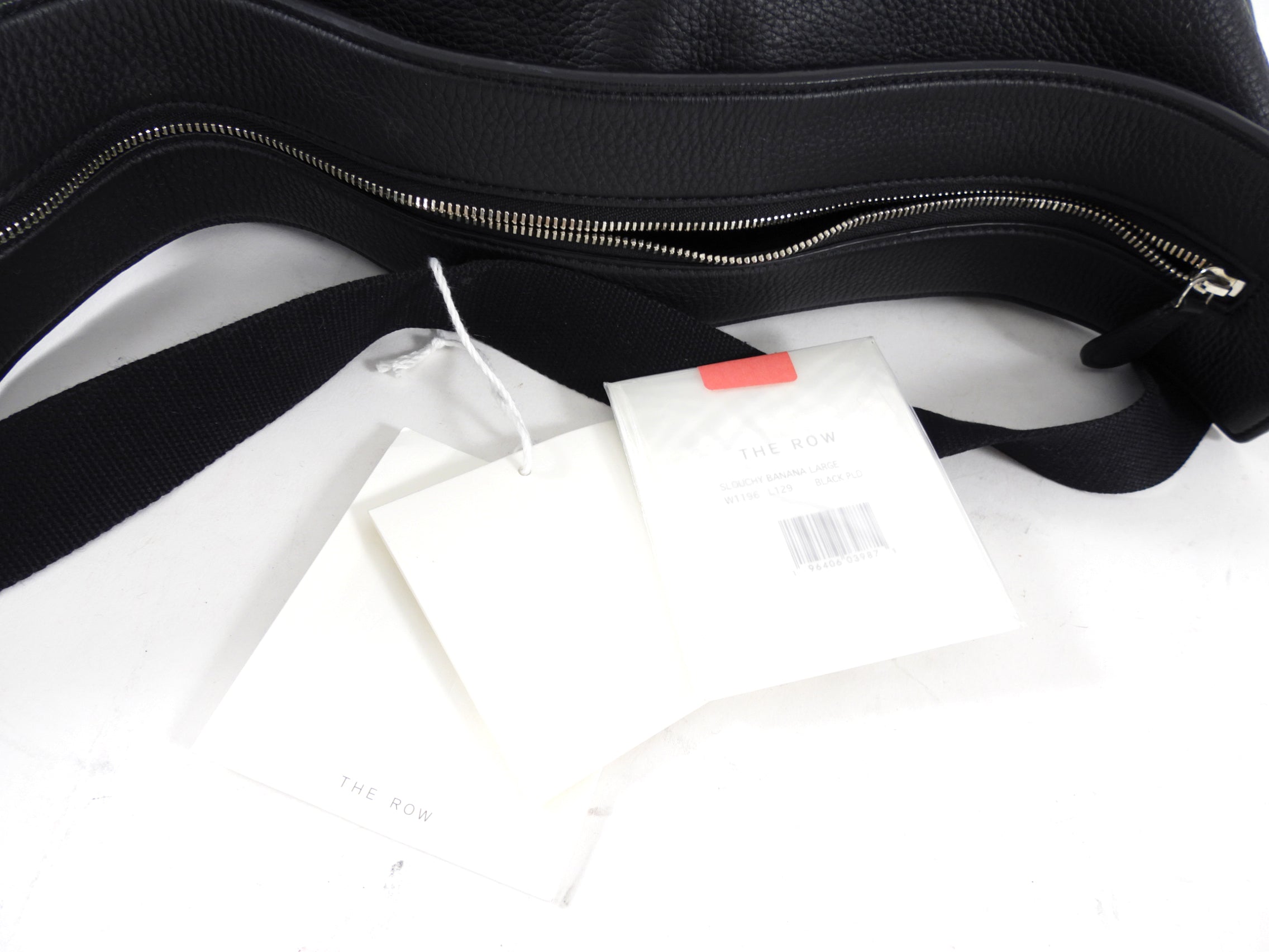 The Row Black Leather Slouchy Banana Bag
