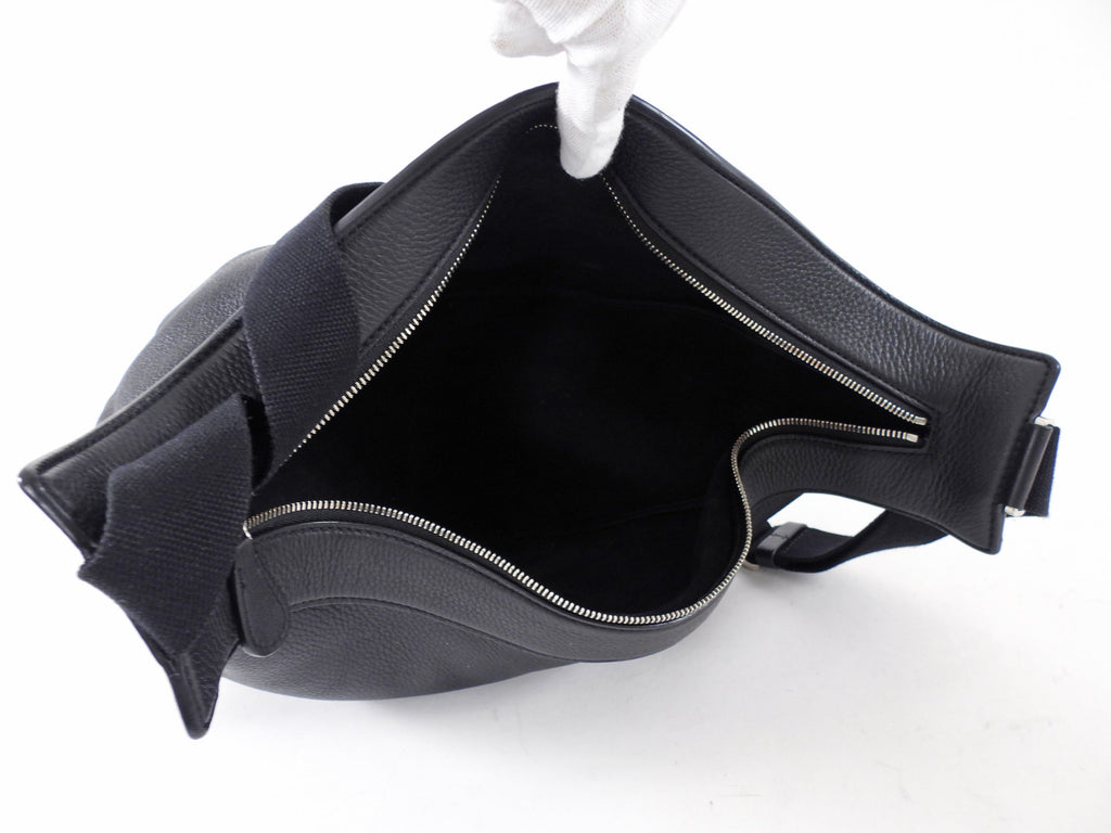 The Row Black Leather Slouchy Banana Bag