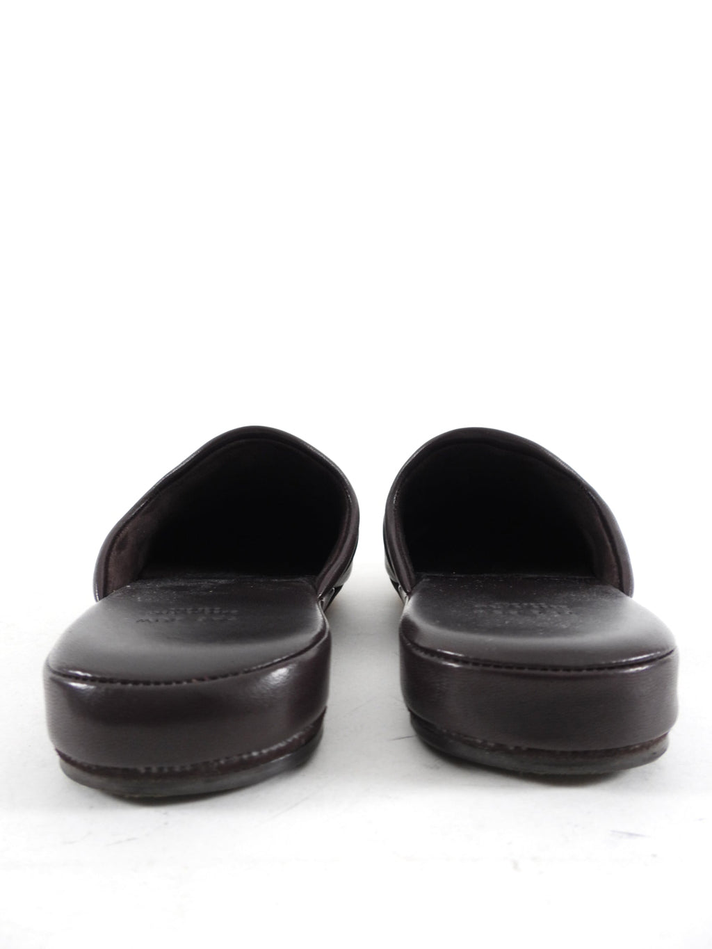 The Row Dark Brown Beck Leather Mules / Slippers - 36.5